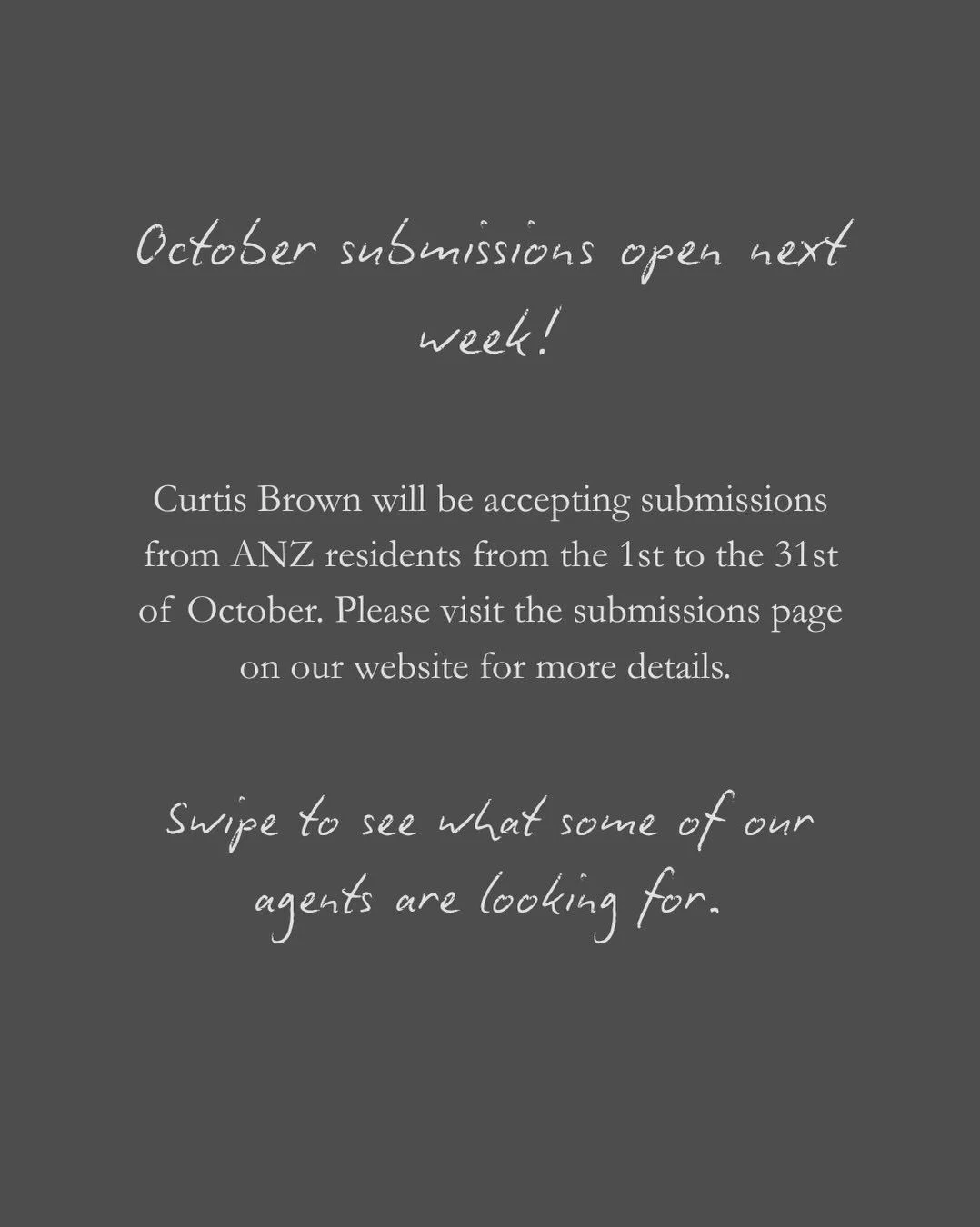 Our October submissions will be open as of next Thursday! Please visit our website for further information on how to submit and our guidelines.
