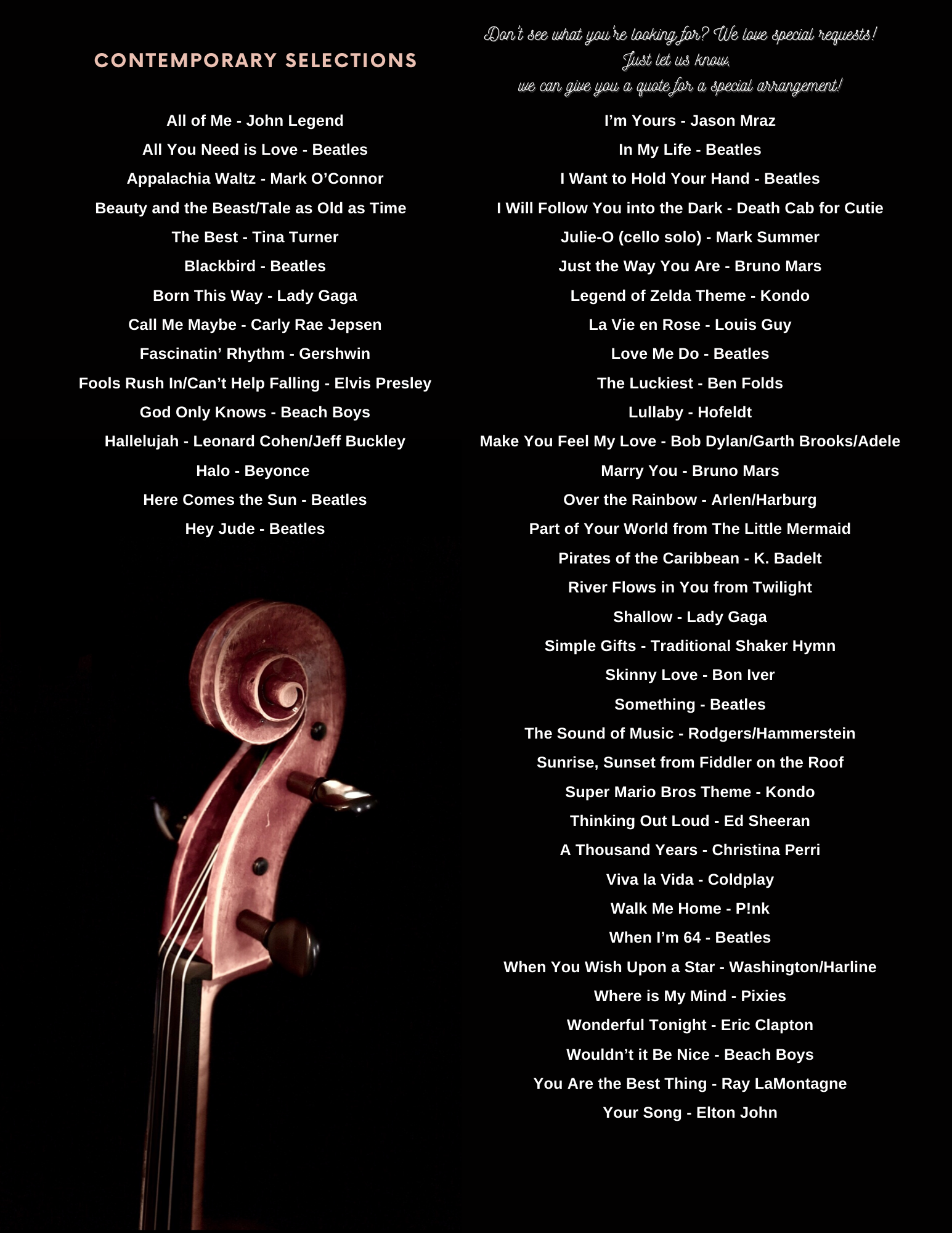 Music Menu — Ceremonial Strings