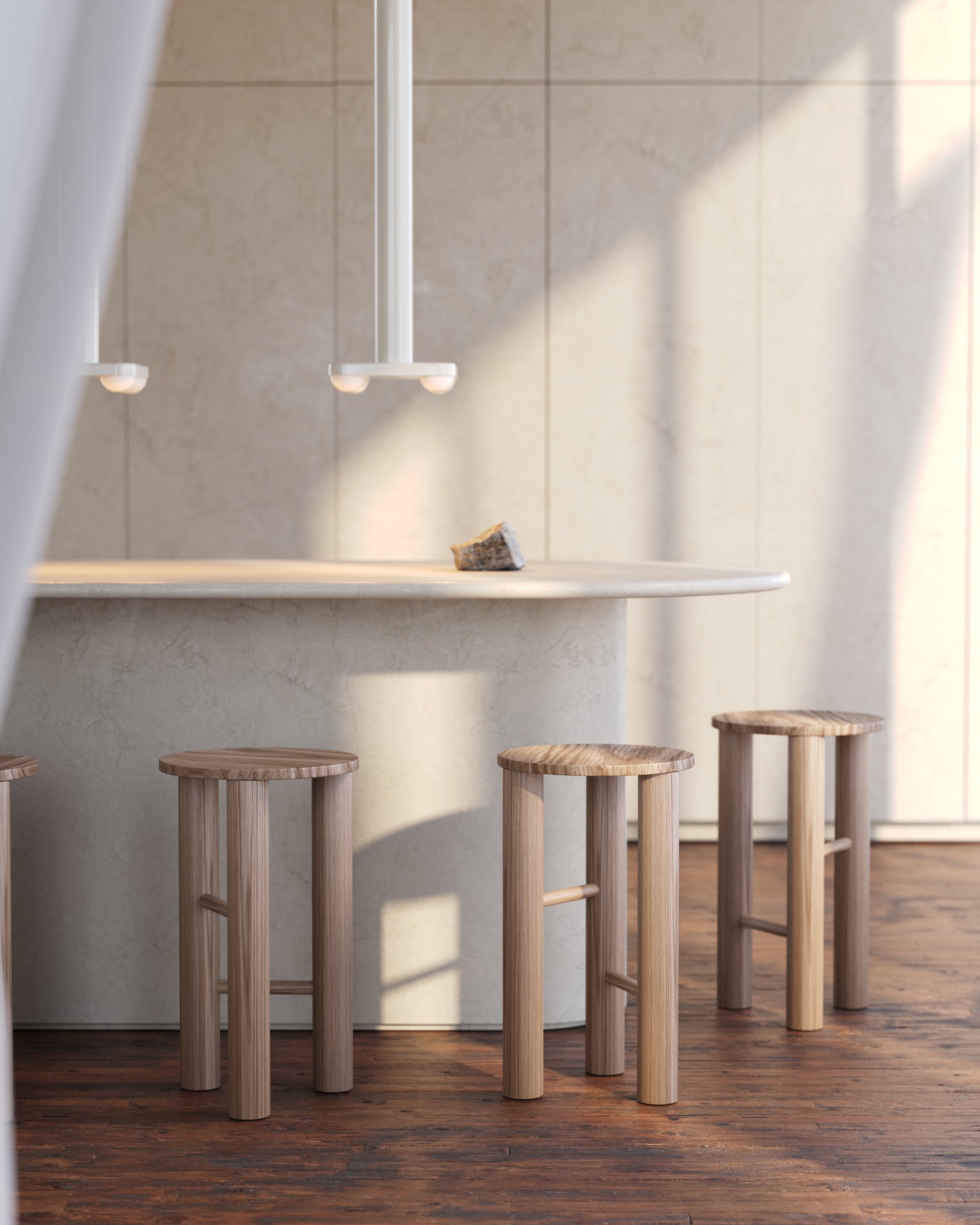 Le tabouret LAD est un tabouret de comptoir en chêne massif. Haut de 24 pouces, il est muni de 3 pieds. Ce tabouret peut aussi être utilisé comme table d’appoint.