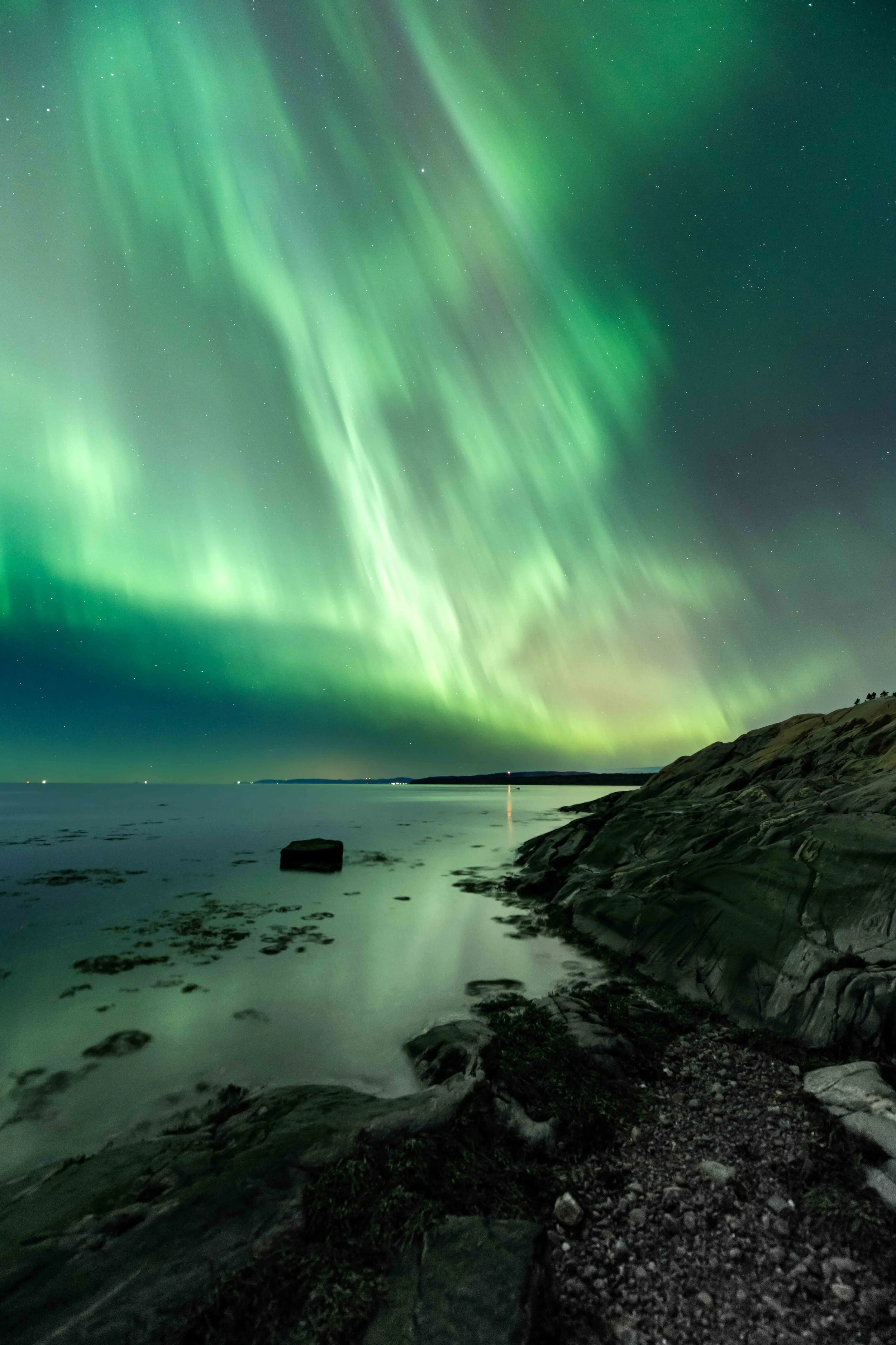 aurores boréales québec côte-nord Saint-laurent