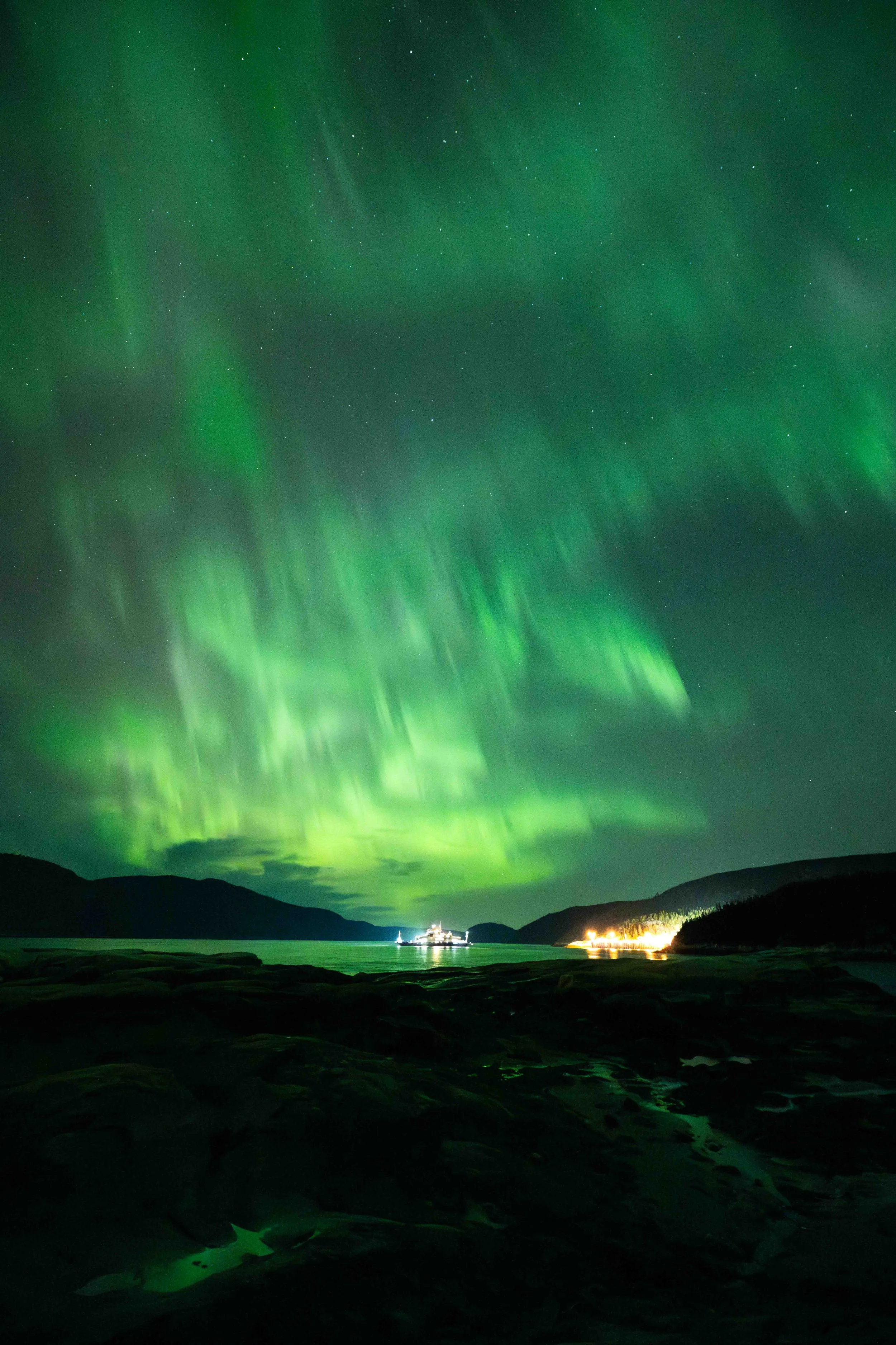 aurores boréales québec côte-nord Saint-laurent