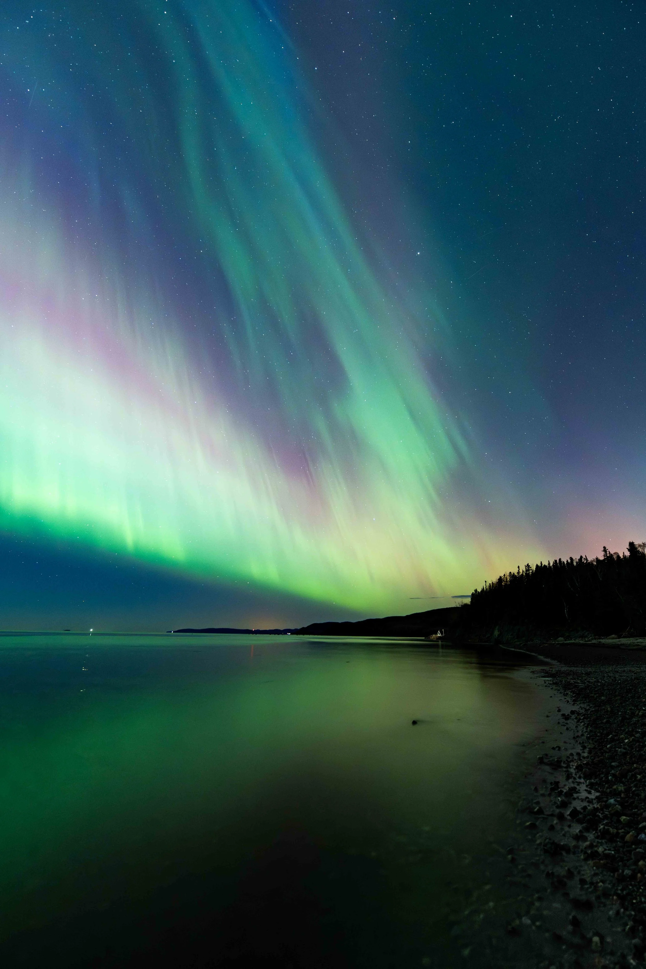 aurores boréales québec côte-nord Saint-laurent