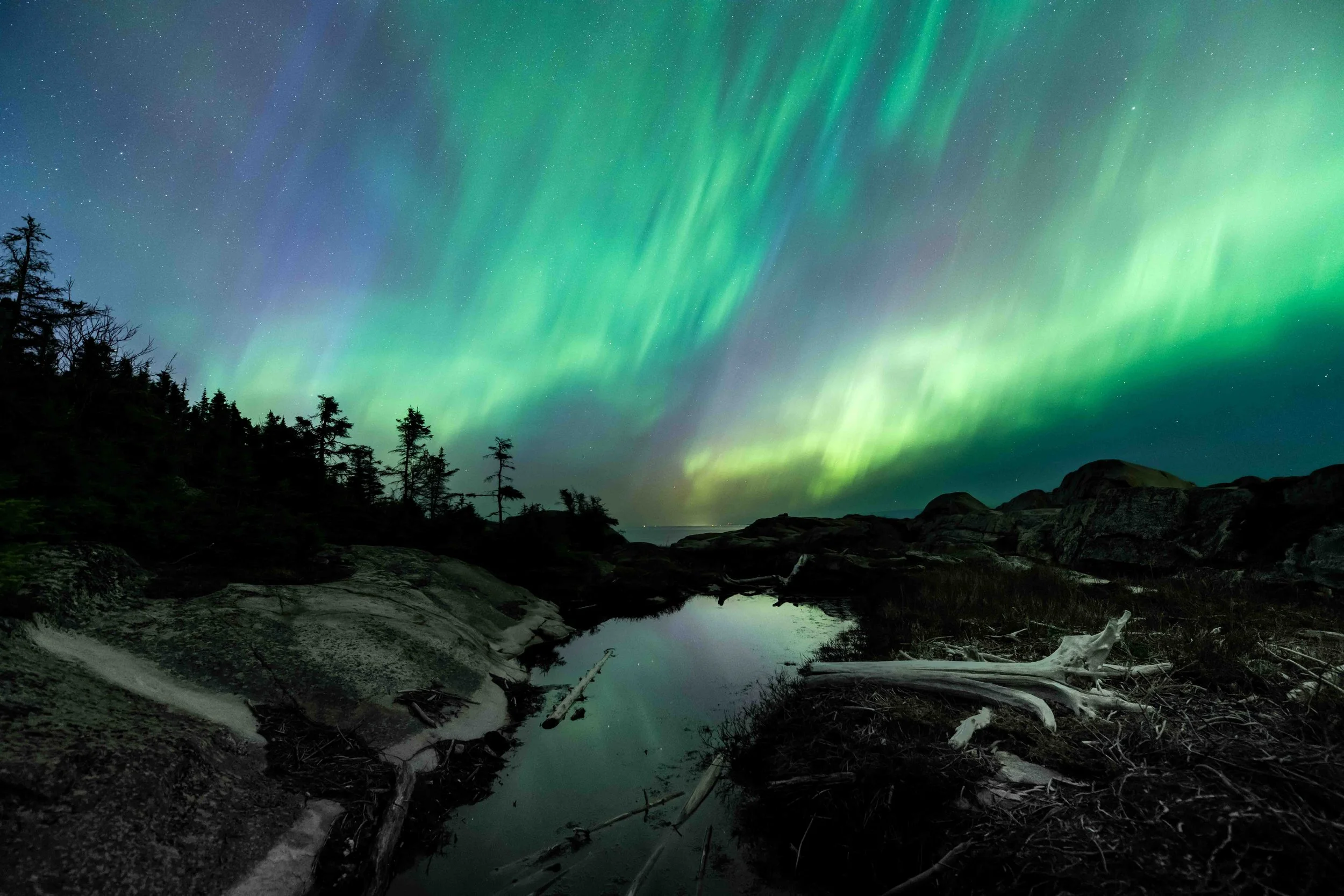 aurores boréales québec côte-nord Saint-laurent