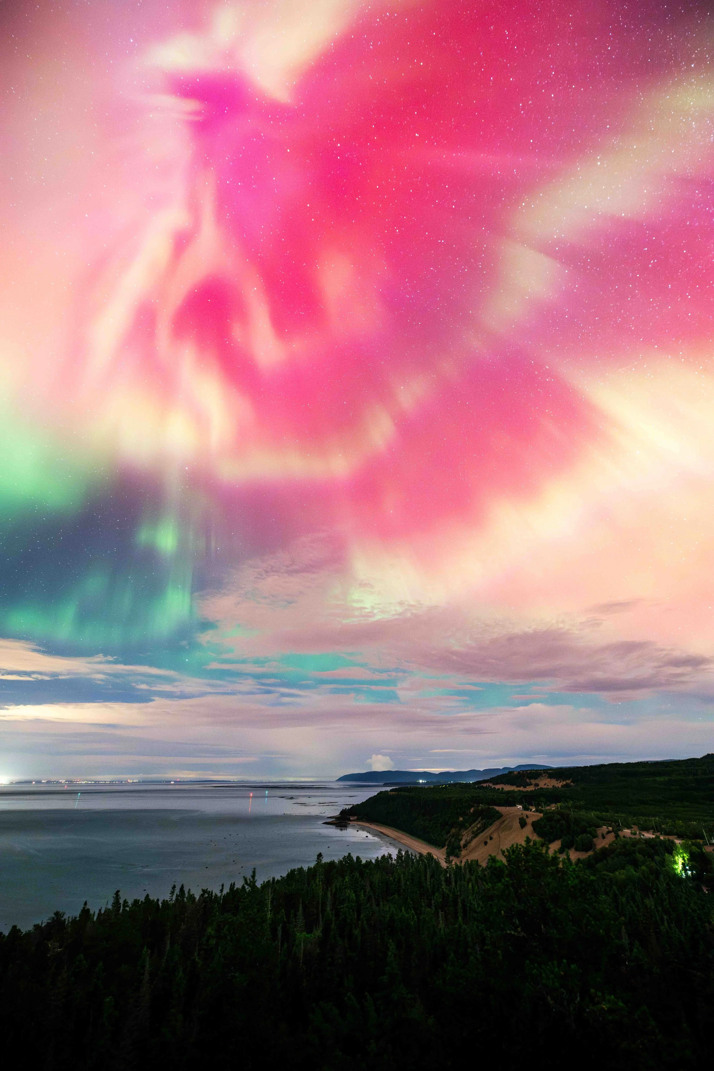 aurore boréale dunes de tadoussac parc