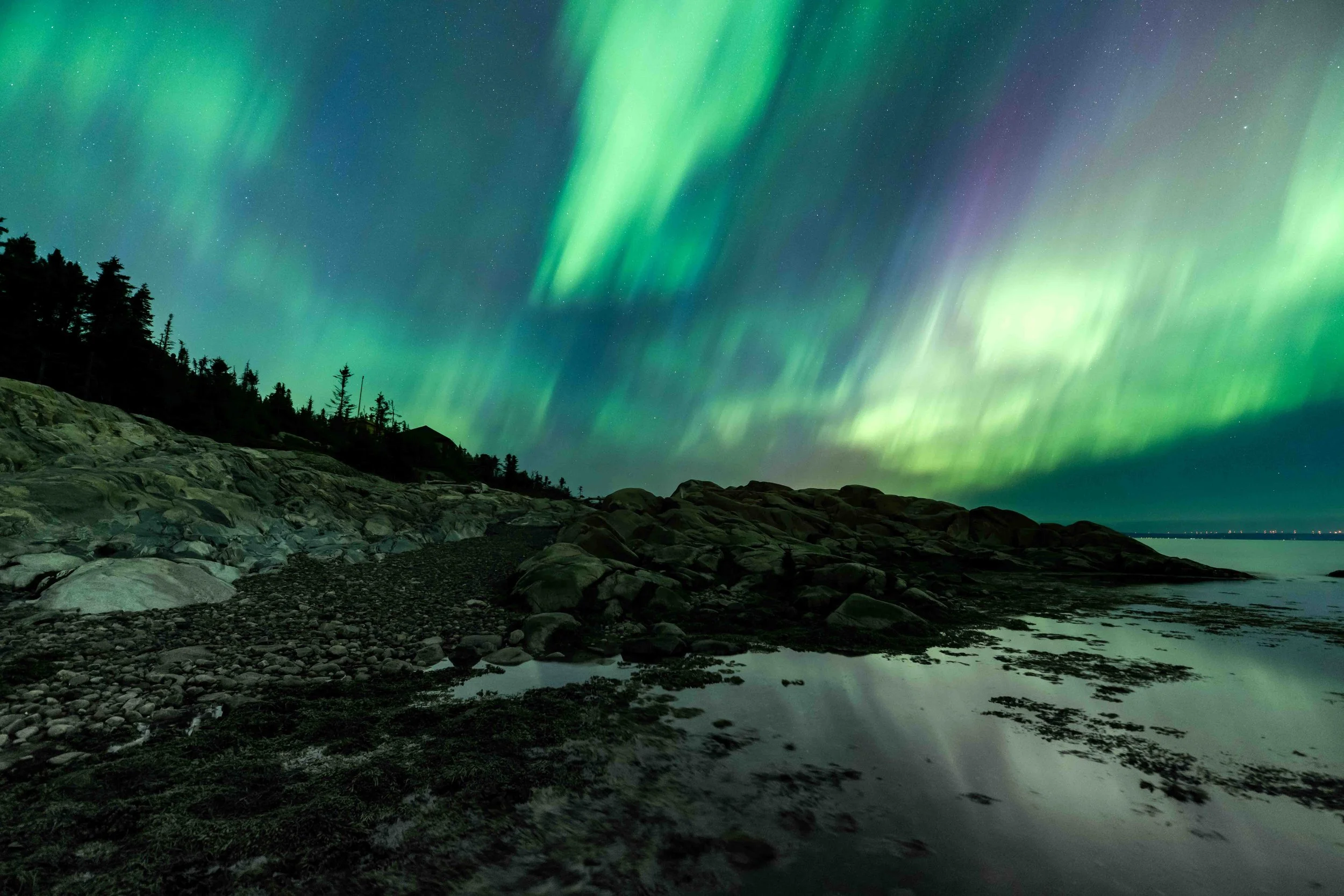 aurores boréales québec côte-nord Saint-laurent