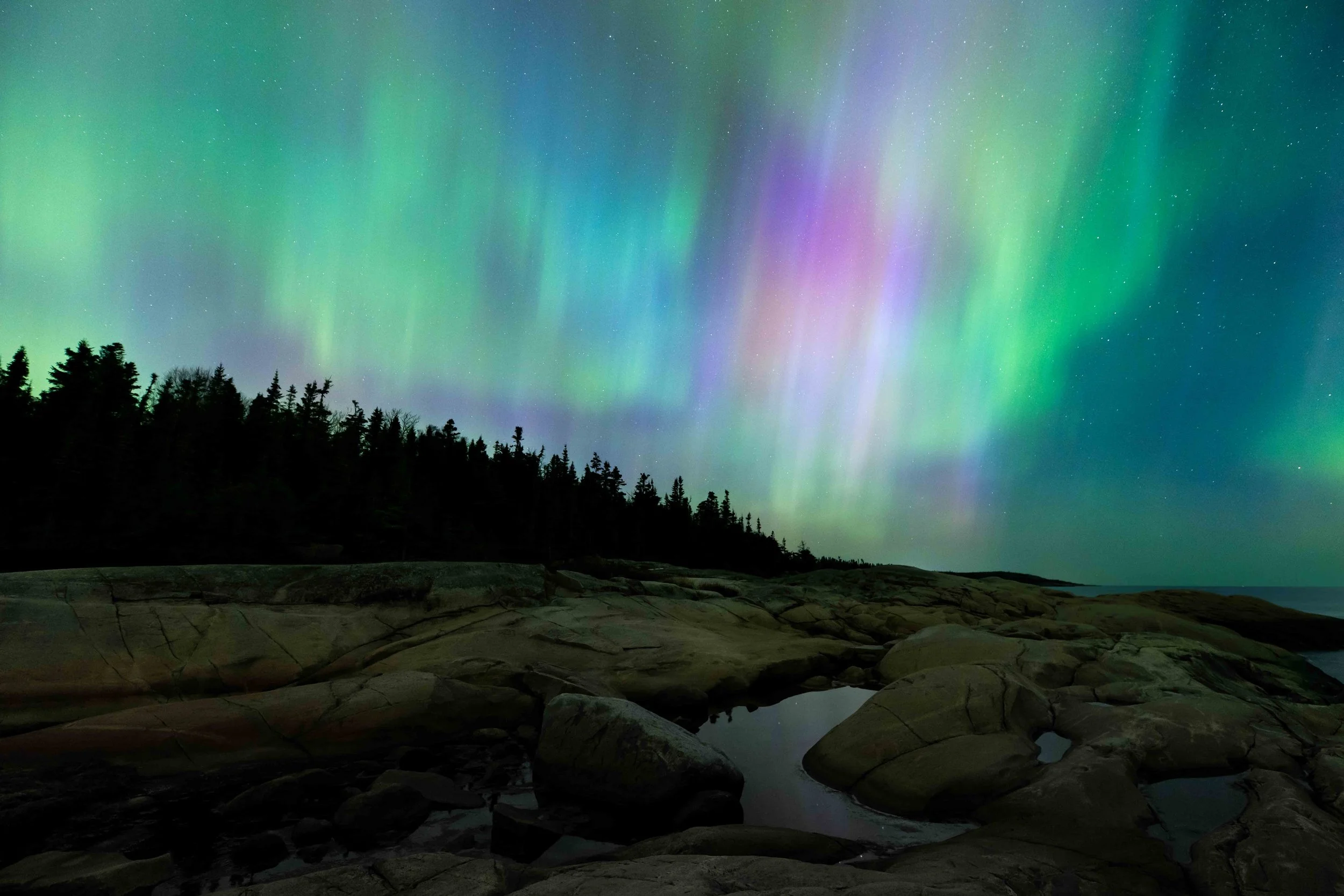 aurores boréales québec côte-nord Saint-laurent