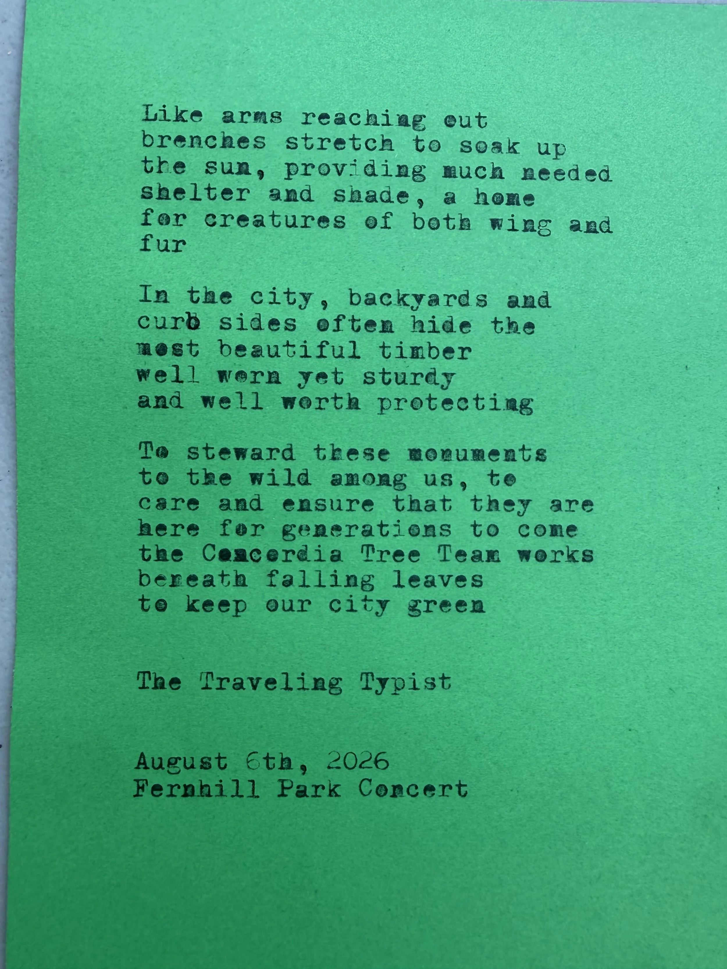 Poems in the Park