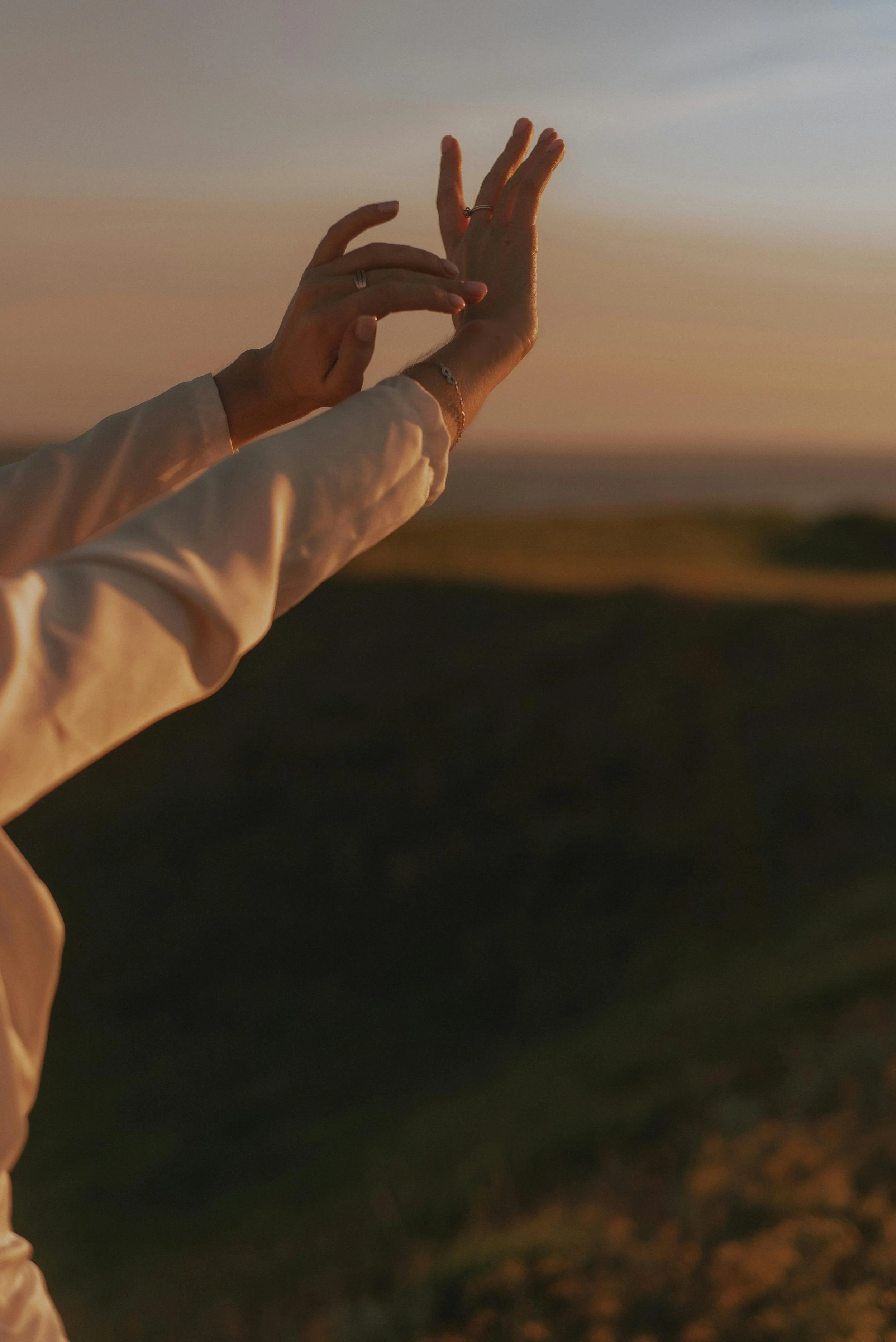 Expressive hand movement reflecting embodied dance at a retreat