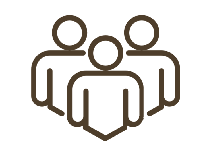 People gathered together symbolising shared support and group practice