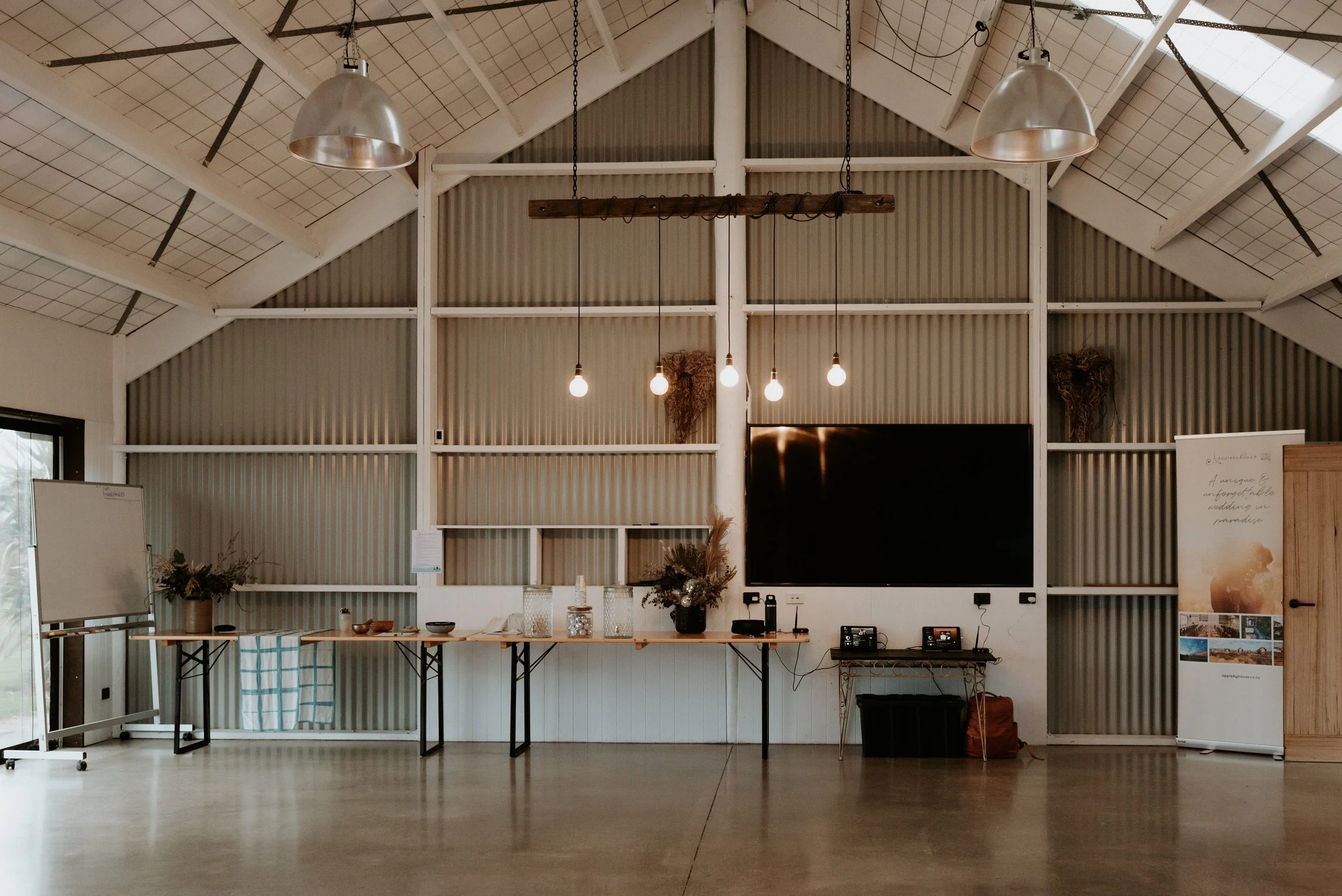 Indoor venue prepared for the Stepping Into Sound experience