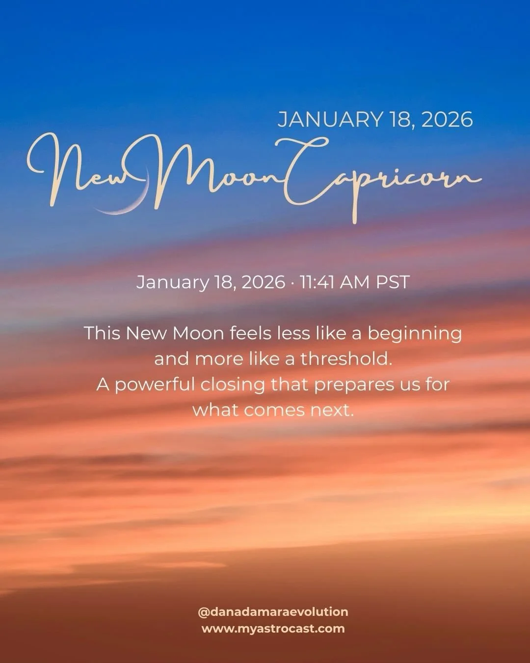 🌑♑️ A quiet ending. A serious beginning. 🌑♑️

This Capricorn New Moon marks a powerful threshold &mdash; not about manifesting faster, but choosing wiser. Integrity, patience, and small honest steps now shape what lasts. This is the year of no retu