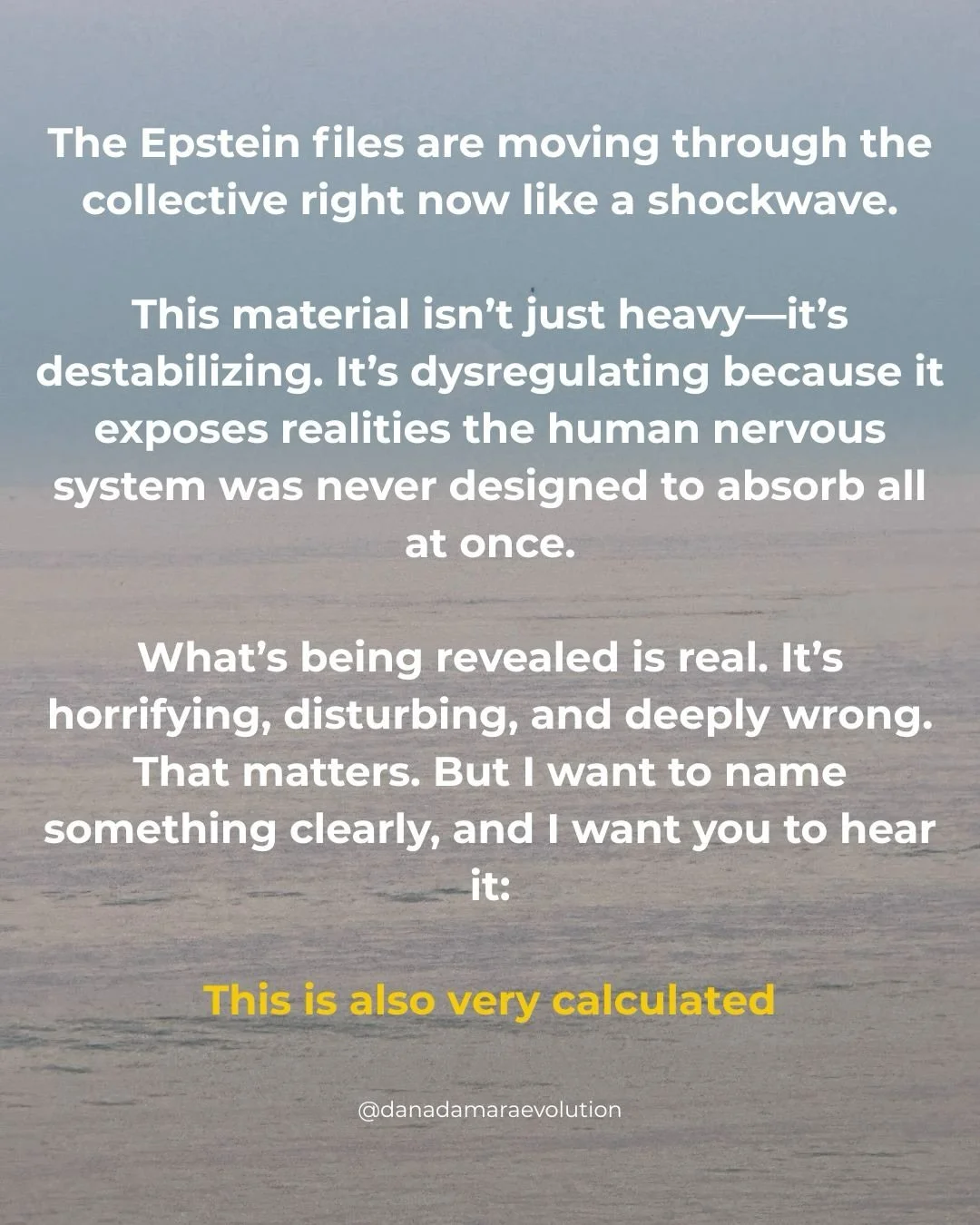 Just a thought &hellip; 

What&rsquo;s surfacing right now matters. It&rsquo;s very calculated &hellip; 

But how we hold it matters just as much if not more.

Evil thrives in secrecy &mdash; and it also thrives in chaos, fragmentation, and stolen at