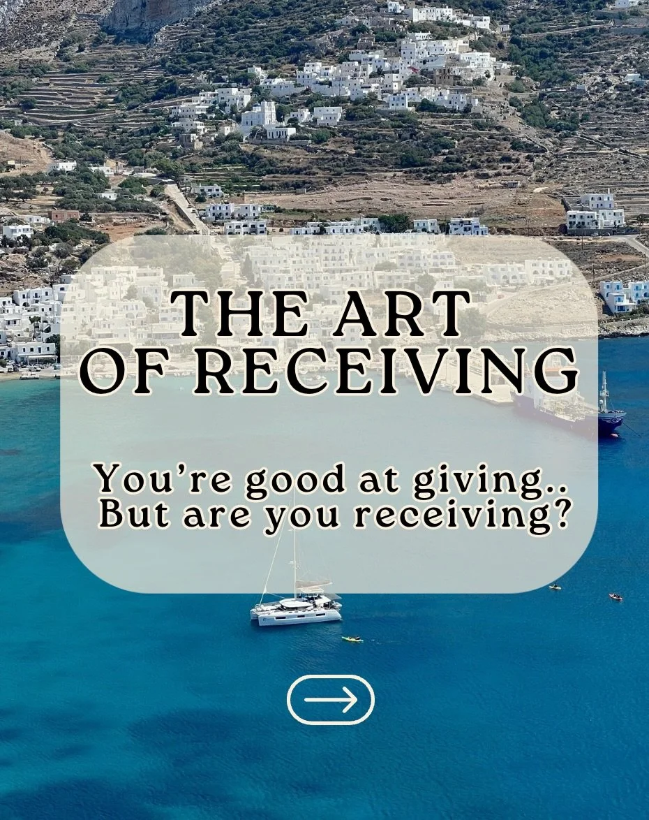 We&rsquo;re taught how to give.
To hold it all together.
To keep showing up, keep doing, keep offering.

But receiving?
That&rsquo;s a different practice.

Receiving asks us to soften. To trust. To believe we are worthy of support, rest, and care.

I