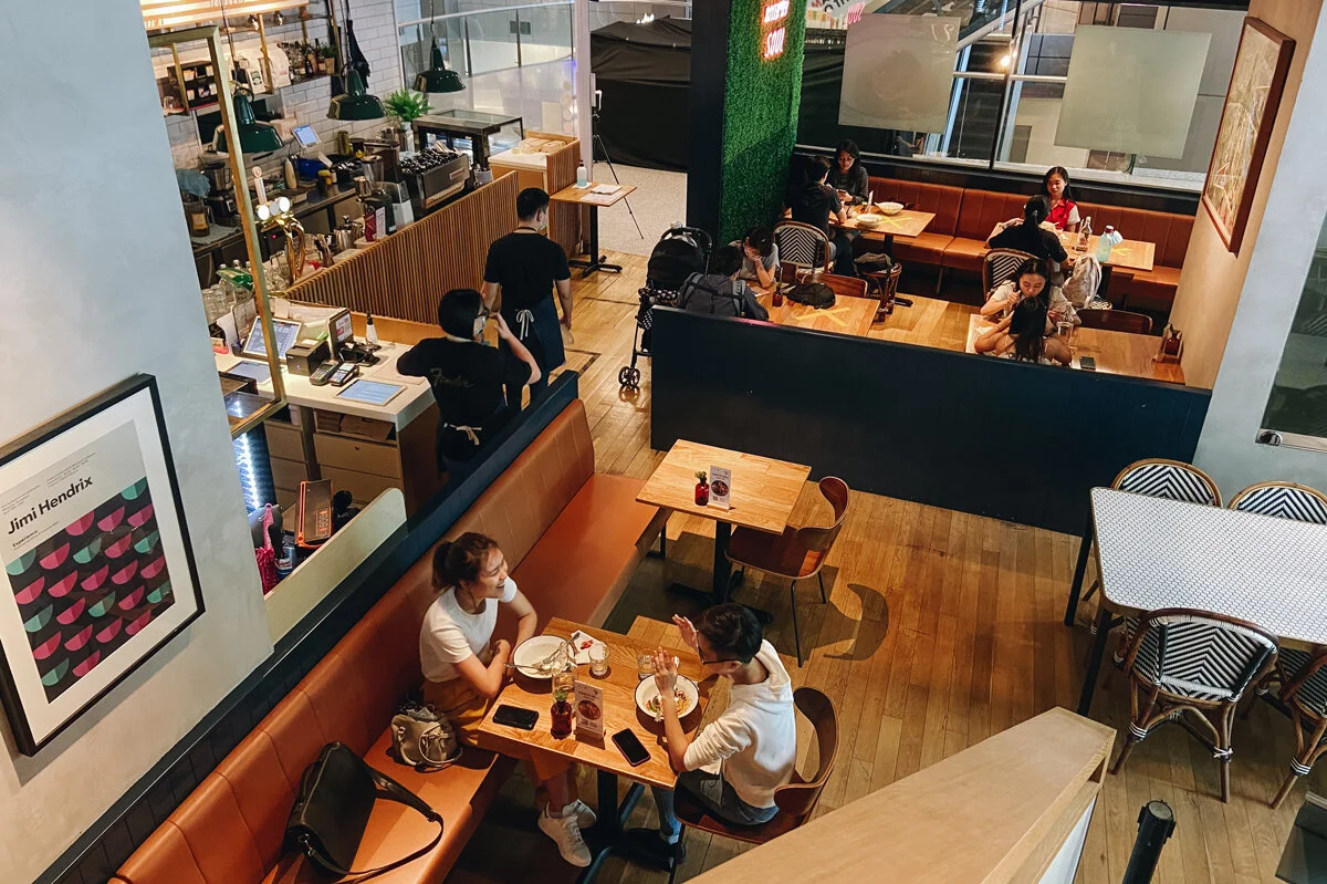 Customers dining at The Assembly Ground