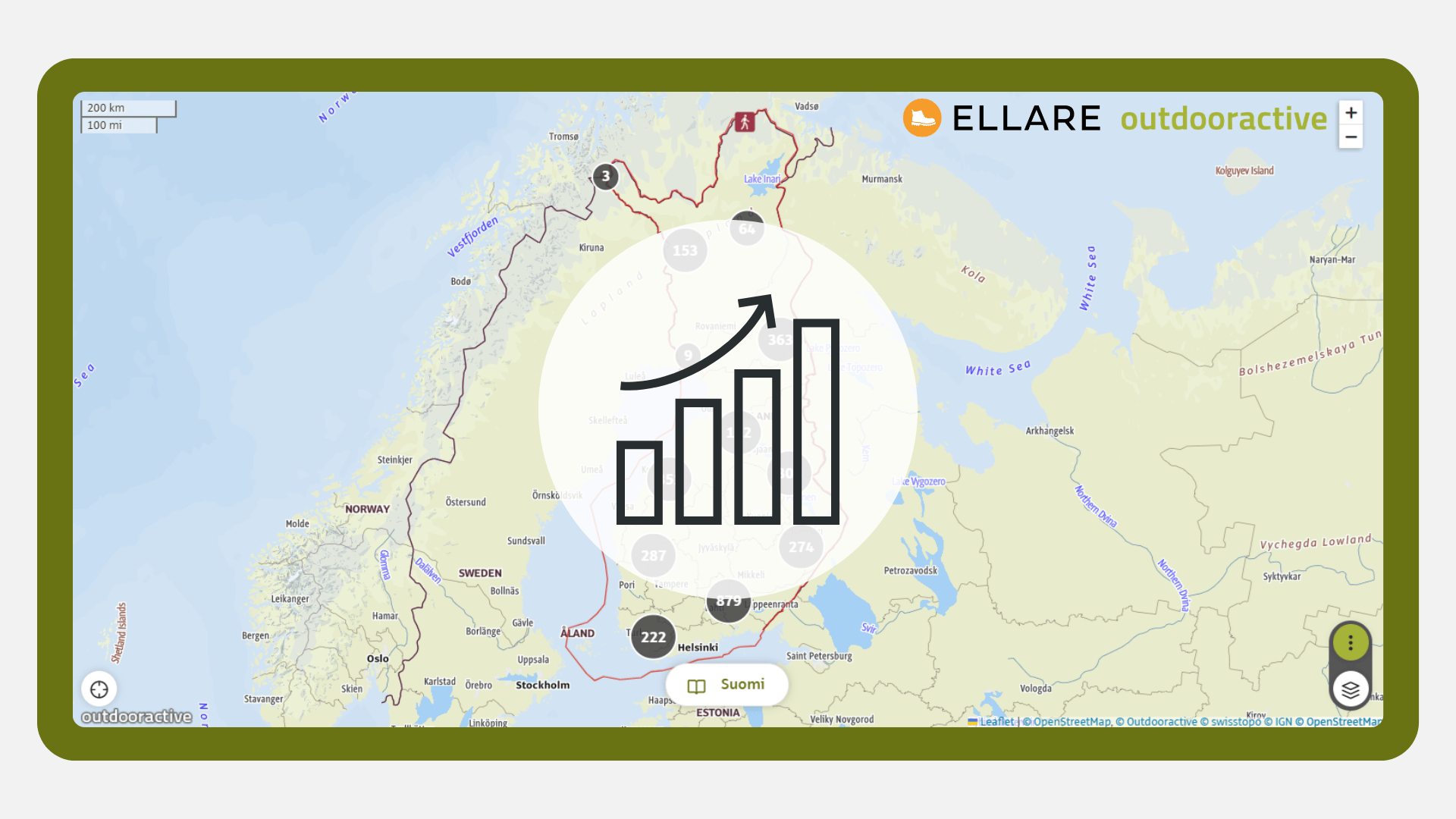 Outdooractiven Suomen-tilastot 2025: reitit vetävät, muu sisältö tukee suunnittelua