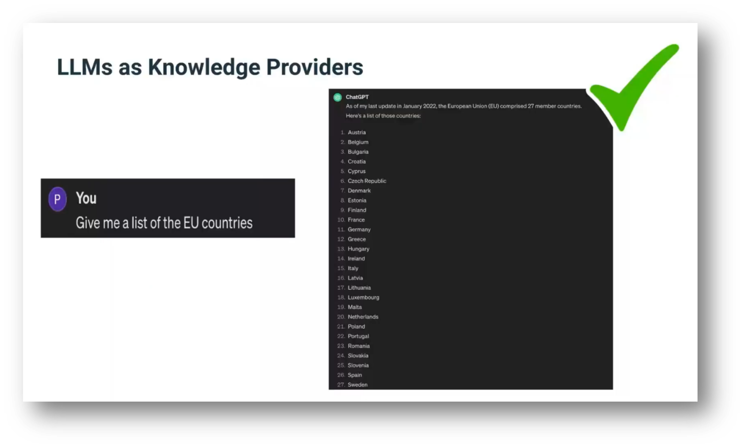 Practise using LLMs as Knowledge Provider