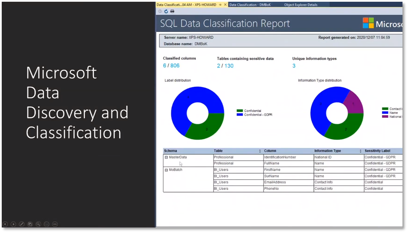 Figure 24 Microsoft Data Discovery and Classification