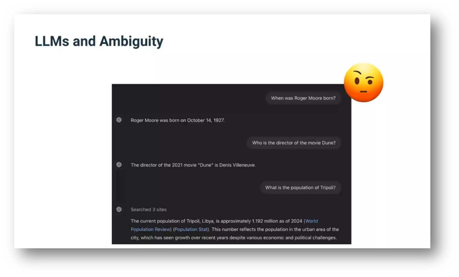 LLMs and Ambiguity Experiment One