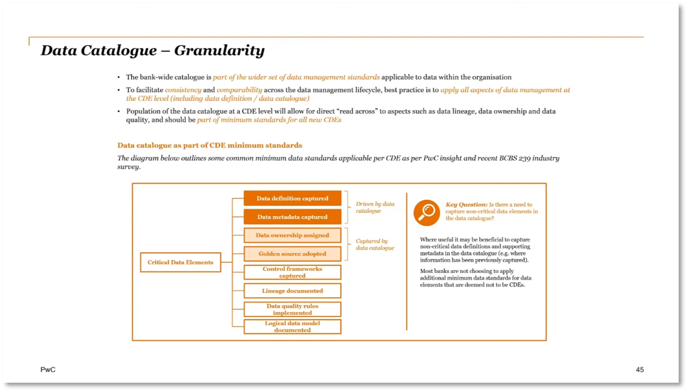 Figure 11 Data Catalogue - Granularity
