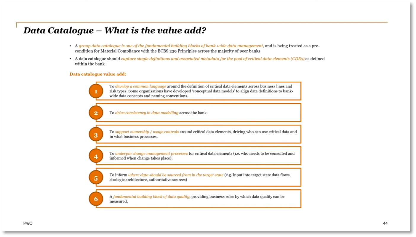 Figure 10 Data Catalogue - What is the Value Add?