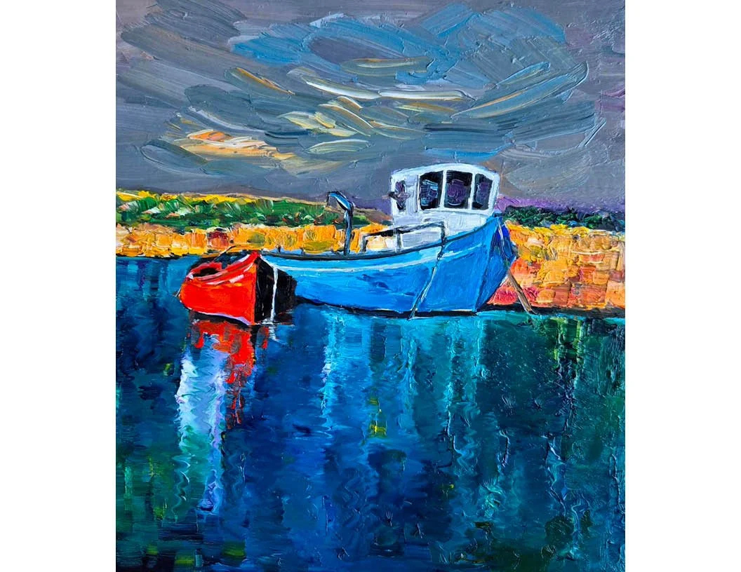 Sa Chuan, framed -30cmx 40cm .oil on canvas