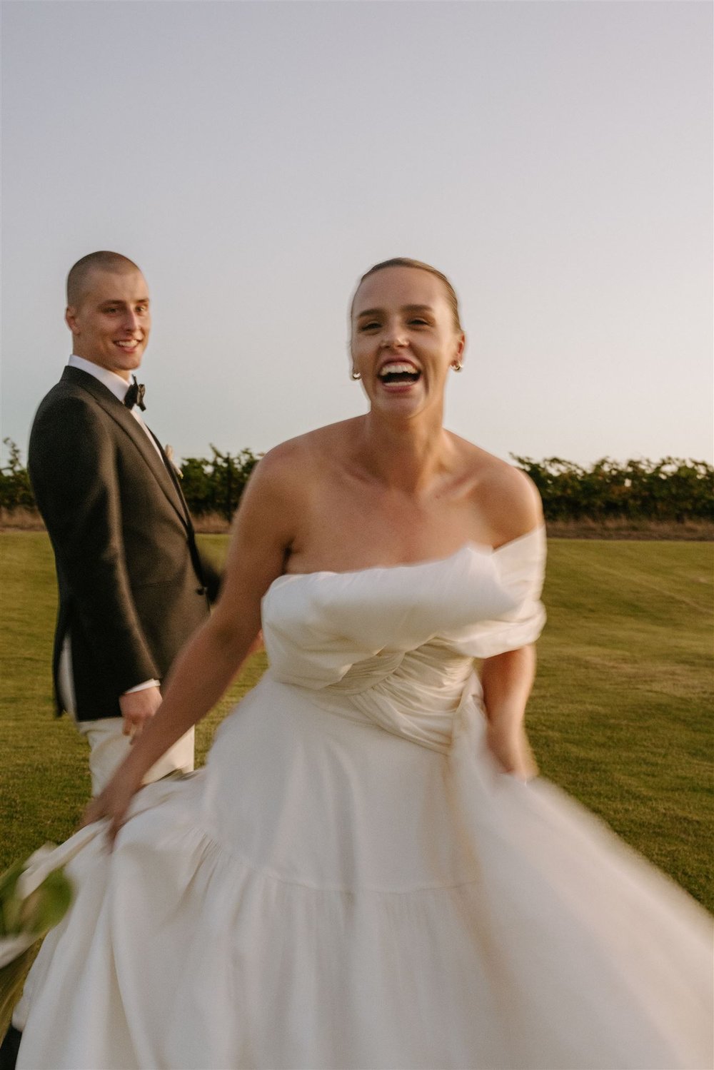  Bride and Groom in front of Hubert Estate, Yarra Valley in Melbourne. 