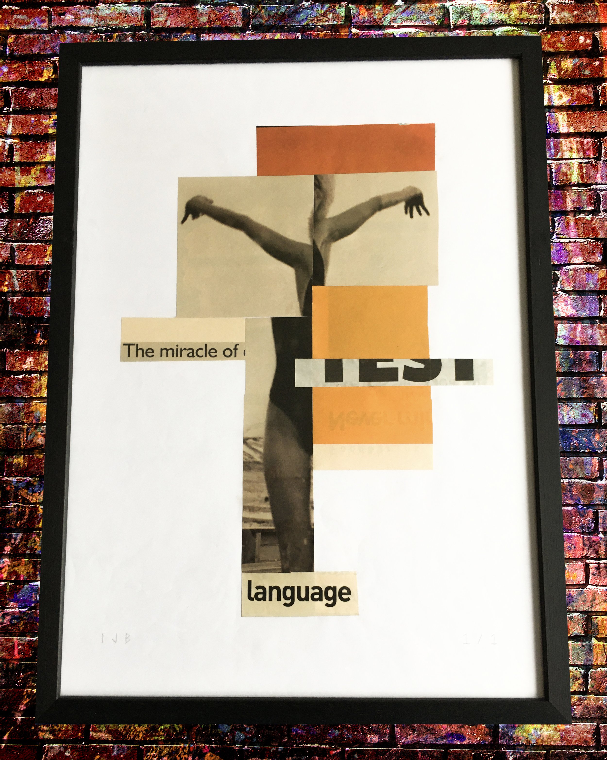 mage Dungeon Ten: Black wooden framed handmade collage, Limited Edition 1 / 1
