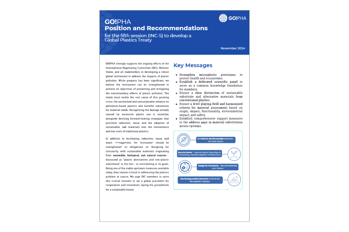 GO!PHA position on UN Treaty on Plastics ahead of INC-5