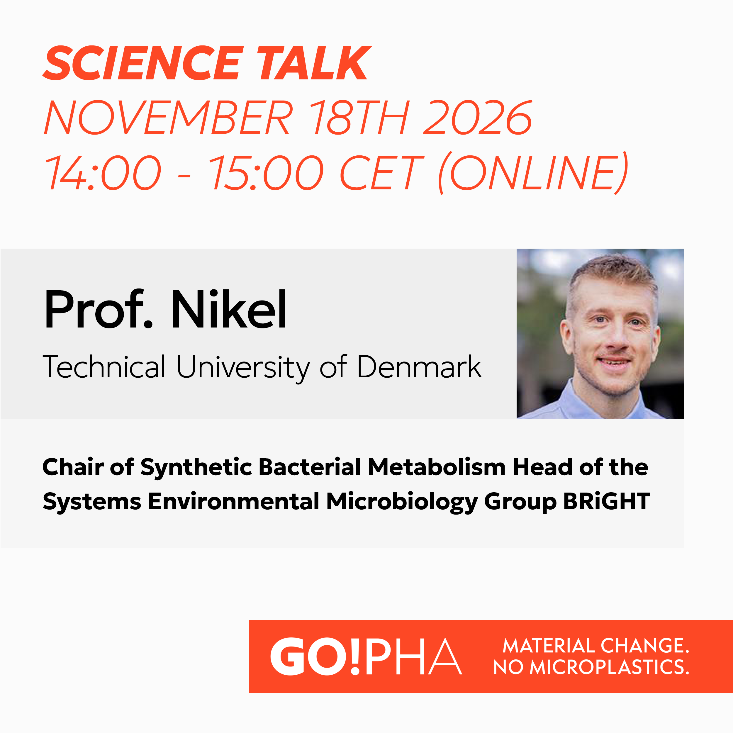 Science Talk // November // Prof. Nikel