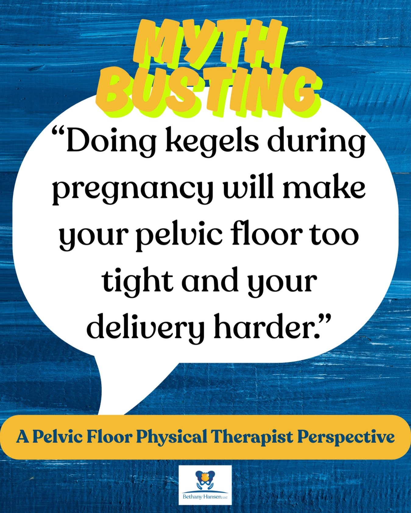 🤦&zwj;♀️If I had a dollar for everytime a pregnant person asked me this because they saw someone say it in IG&hellip;.well, I&rsquo;d be 🤑💰💵

NO! Doing kegels (aka, pelvic floor muscle training) during pregnancy does not make your pelvic floor &l