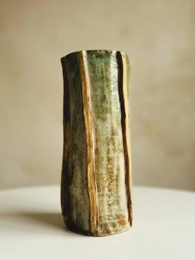Stoneware vase (from slab) 30cm x 12cm (11.8 inches x 4.7 inches)

new logo

stoneware vessel 23 cm x 14cm (9 inches x 5.5 inches

#stonewarepottery #designermaker #potterystudiolife #makercommunity #contemporaryclay