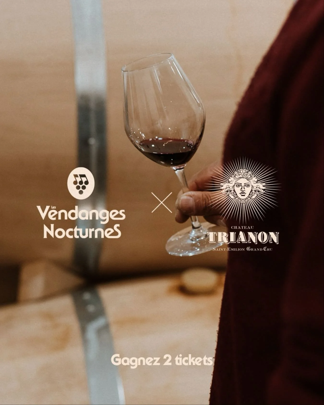 Gagnez 2 tickets pour la premi&egrave;re &eacute;dition des Vendanges Nocturnes le samedi 30 ao&ucirc;t au Ch&acirc;teau Trianon ! 🏰🪩🎟️ 

La r&egrave;gle du jeu est simple :

1. Suivez la page instagram des @vendanges.nocturnes
2. Commentez ce pos