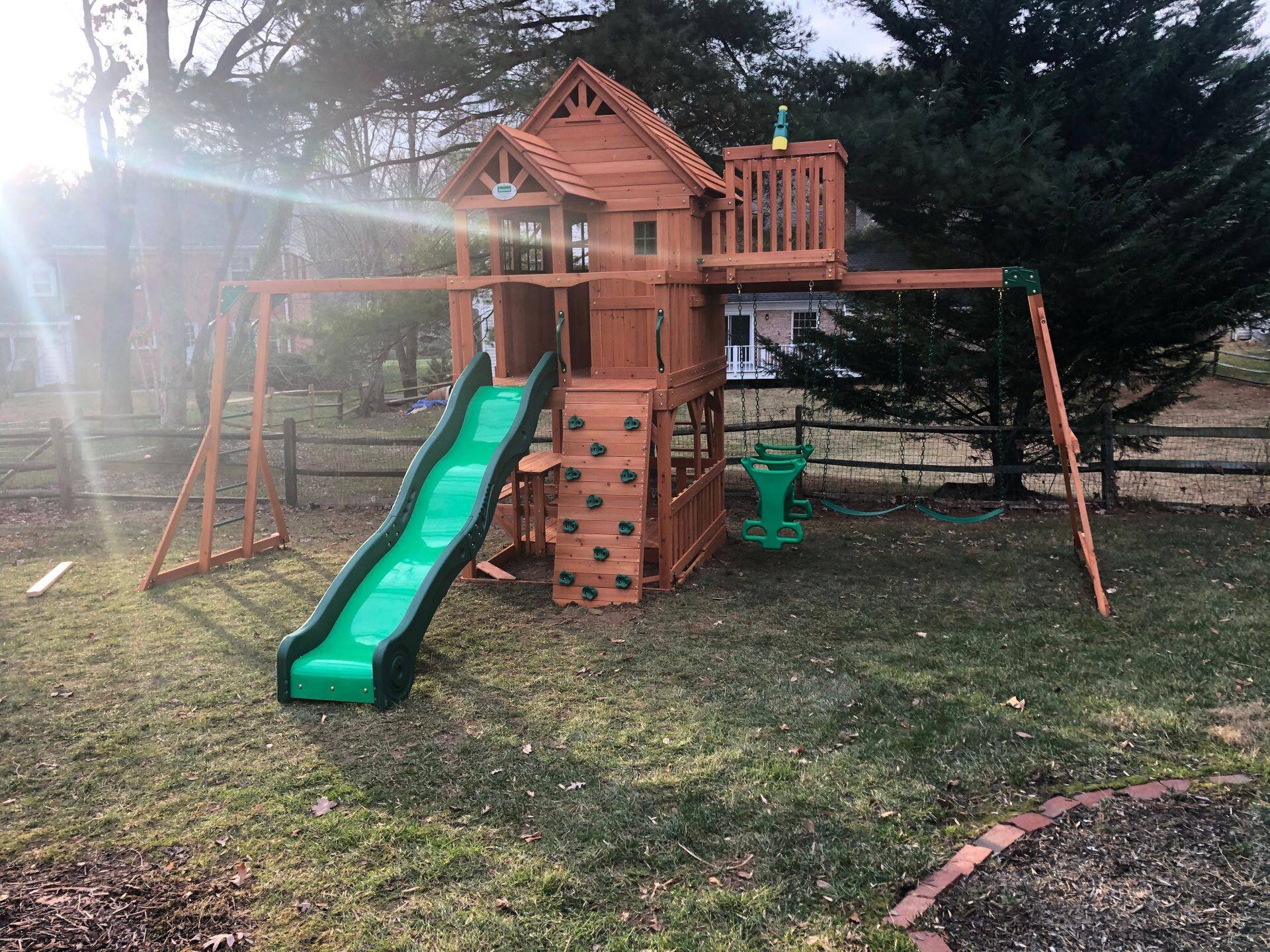 bristol point wooden swing set