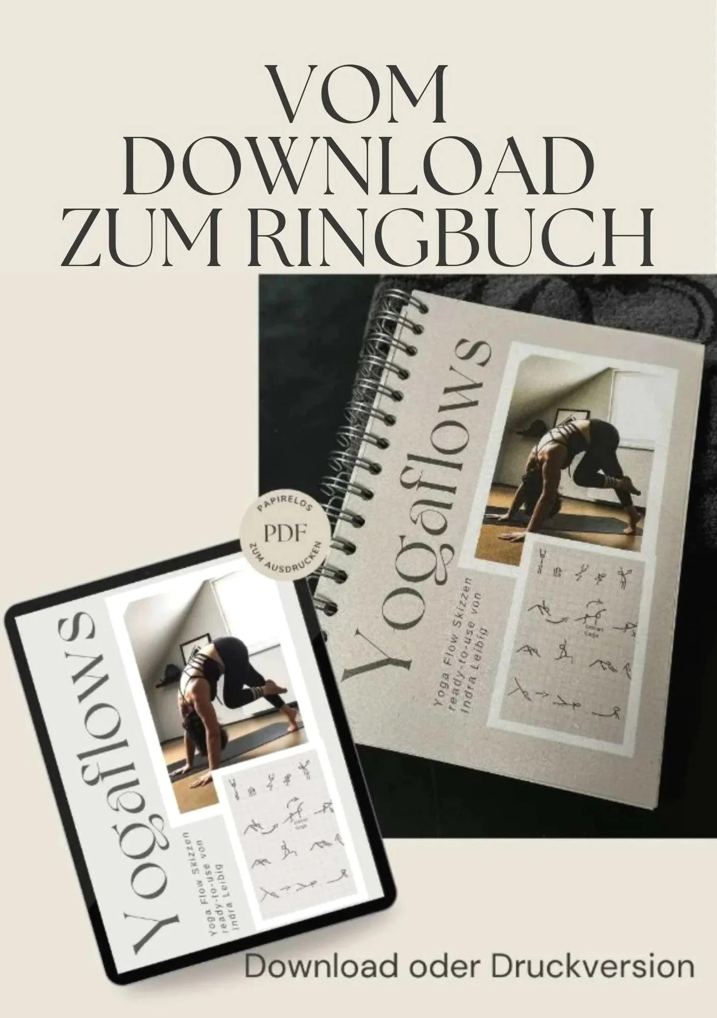 Extra Druck und Versand  - Für Yogaflows Ringbuch