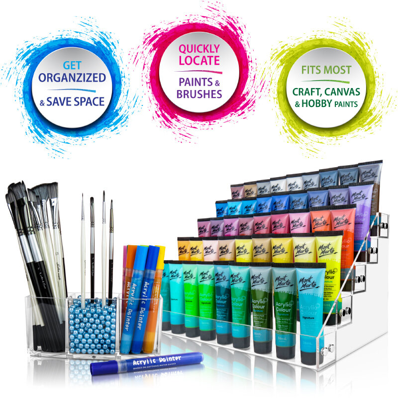 JKB Concepts — Paint & Paint Brush Organizer  Save Space, Get Organized &  Easily Locate Your Paints & Brushes<br/>
