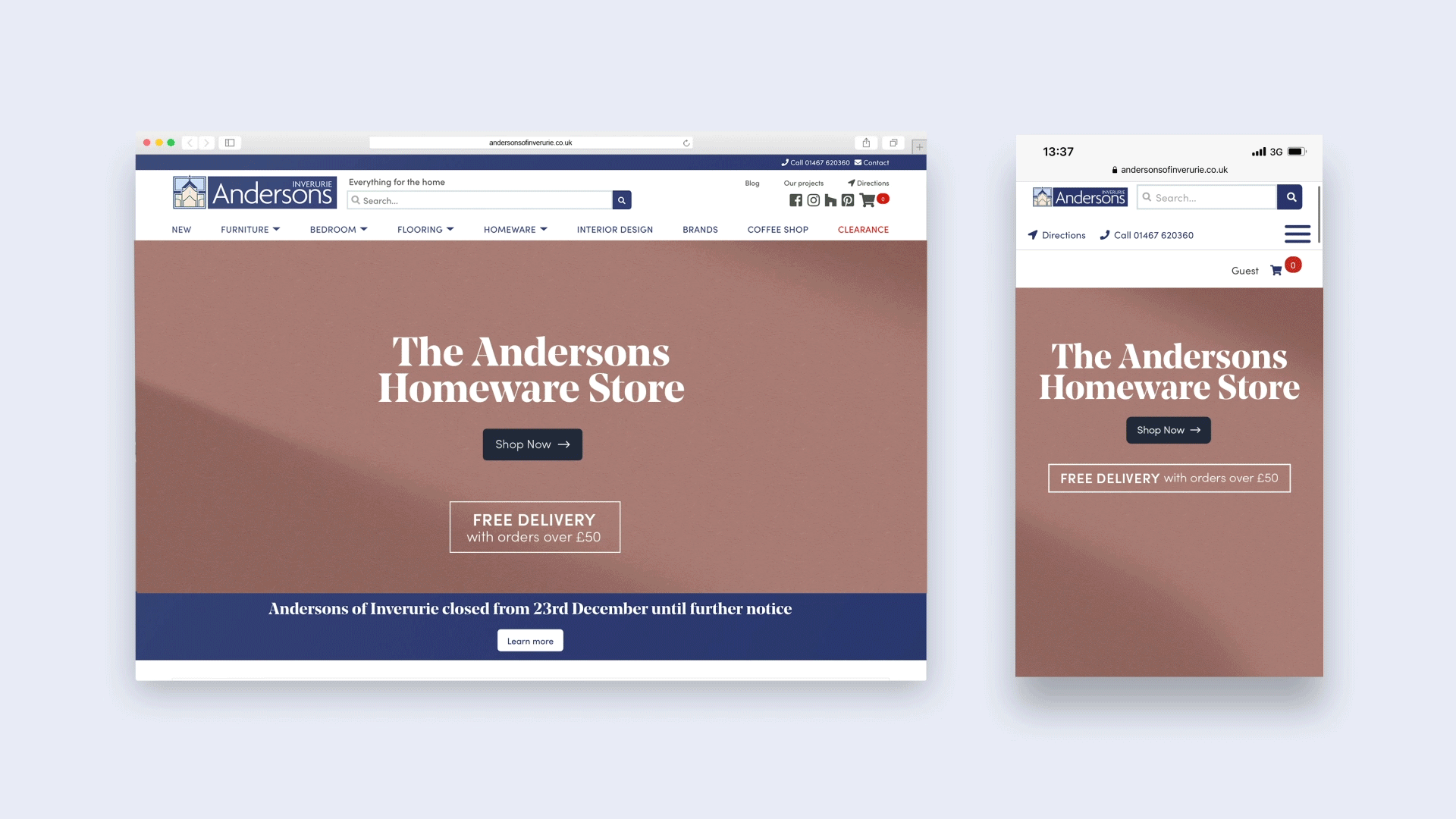 Website Banner Design - Desktop and Mobile Variations, animated in an engaging 'mood board/pin board' style