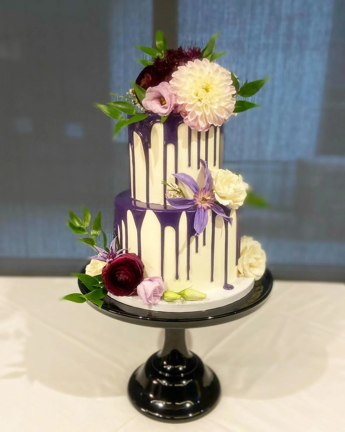 We received a phone call earlier this week from a client's parents asking us to make a small surprise wedding cake for their son's wedding that got canceled due to the hurricane in Western North Carolina.  They ended up having a nice private dinner a