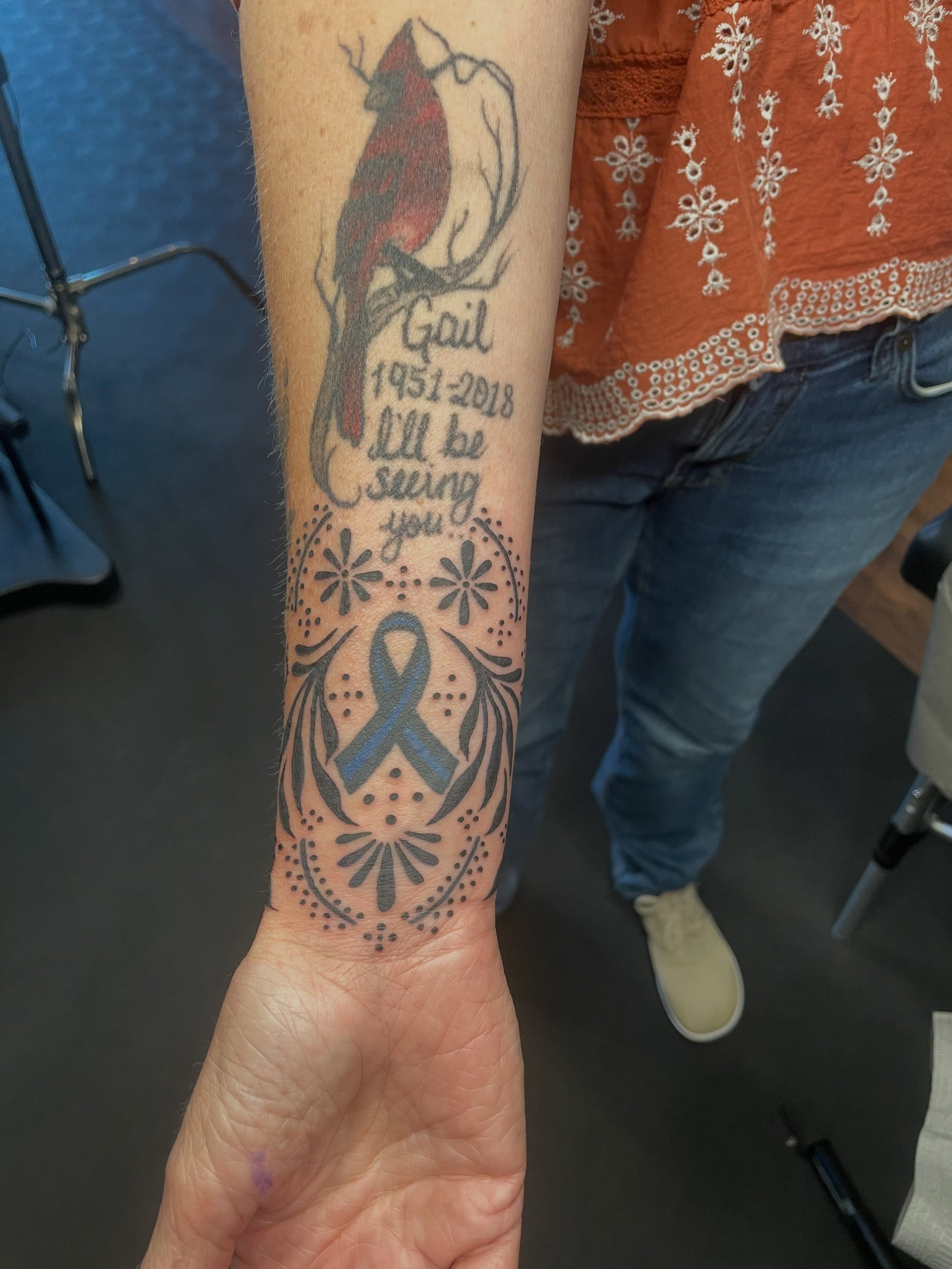 Got the opportunity to add another piece to Nancy&rsquo;s sleeve she&rsquo;s been working on over the years. This tattoo we focused on filling the left over space on the back side of her lower arm/wrist, incorporating it with the existing work she ha