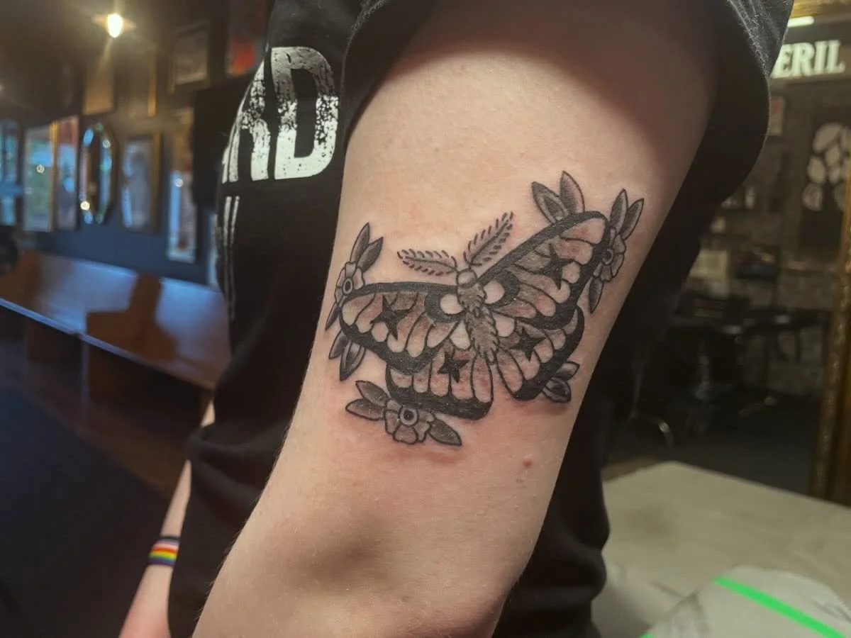 Moth from my flash I was stoked to get the chance to do.  Would love to do more moths/ spooky imagery and it&rsquo;s the perfect time of year as we&rsquo;re getting into that season 🎃🍂 Still have September availability as well as booking October DM