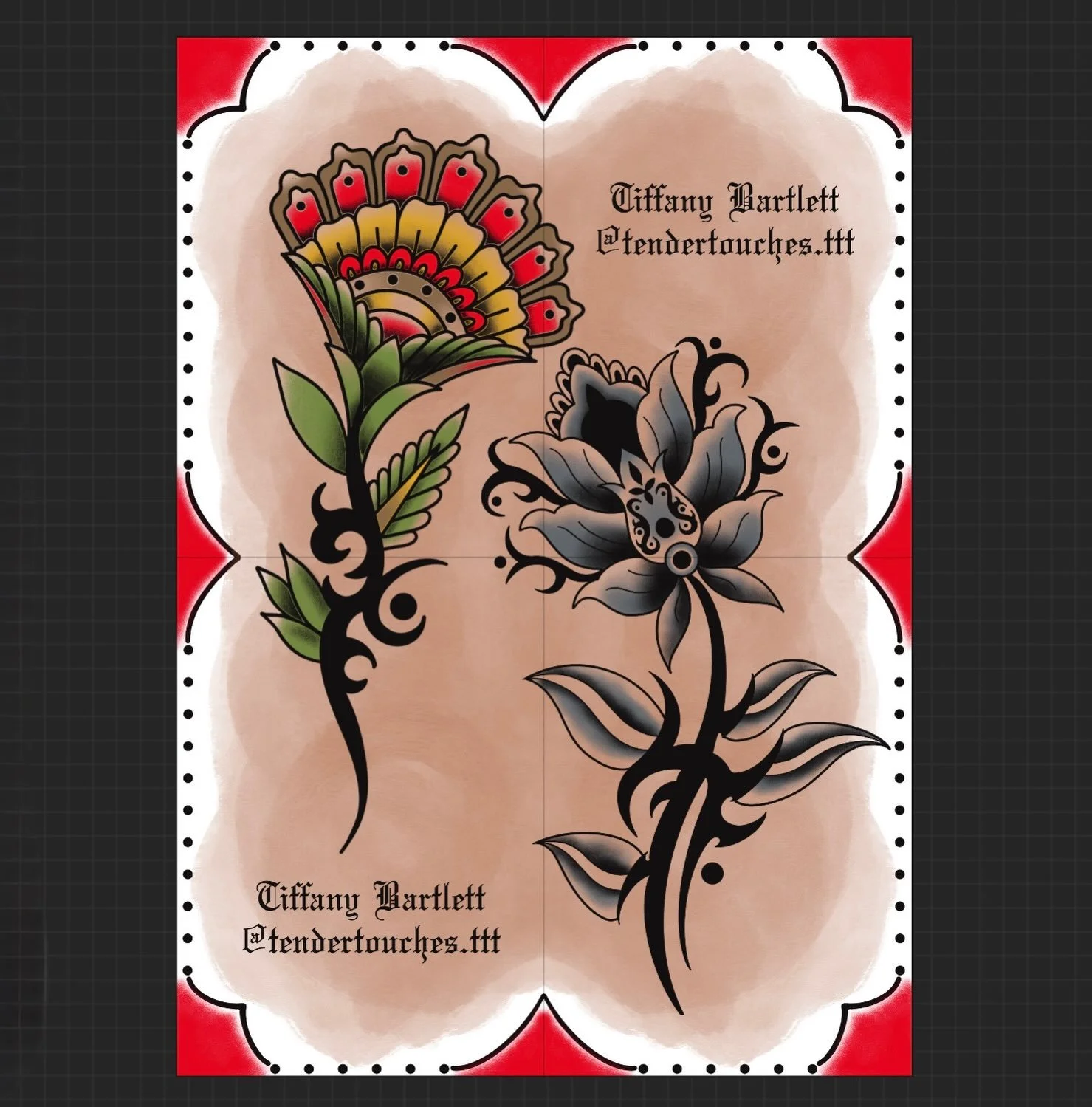 🚨FLASH FRIDAY ALERT🚨
Made some new flash sheets recently running on the inspiration high from the tattoo convention in Montreal last weekend!
Both designs would be perfect for arm or leg but am open to discussing other placement options☺️ These des