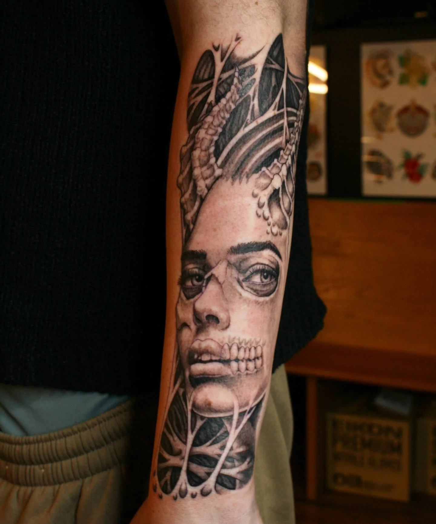 First session on a sleeve project, thanks Drew! 

No AI used, good old fashioned photoshopping and drawing.
