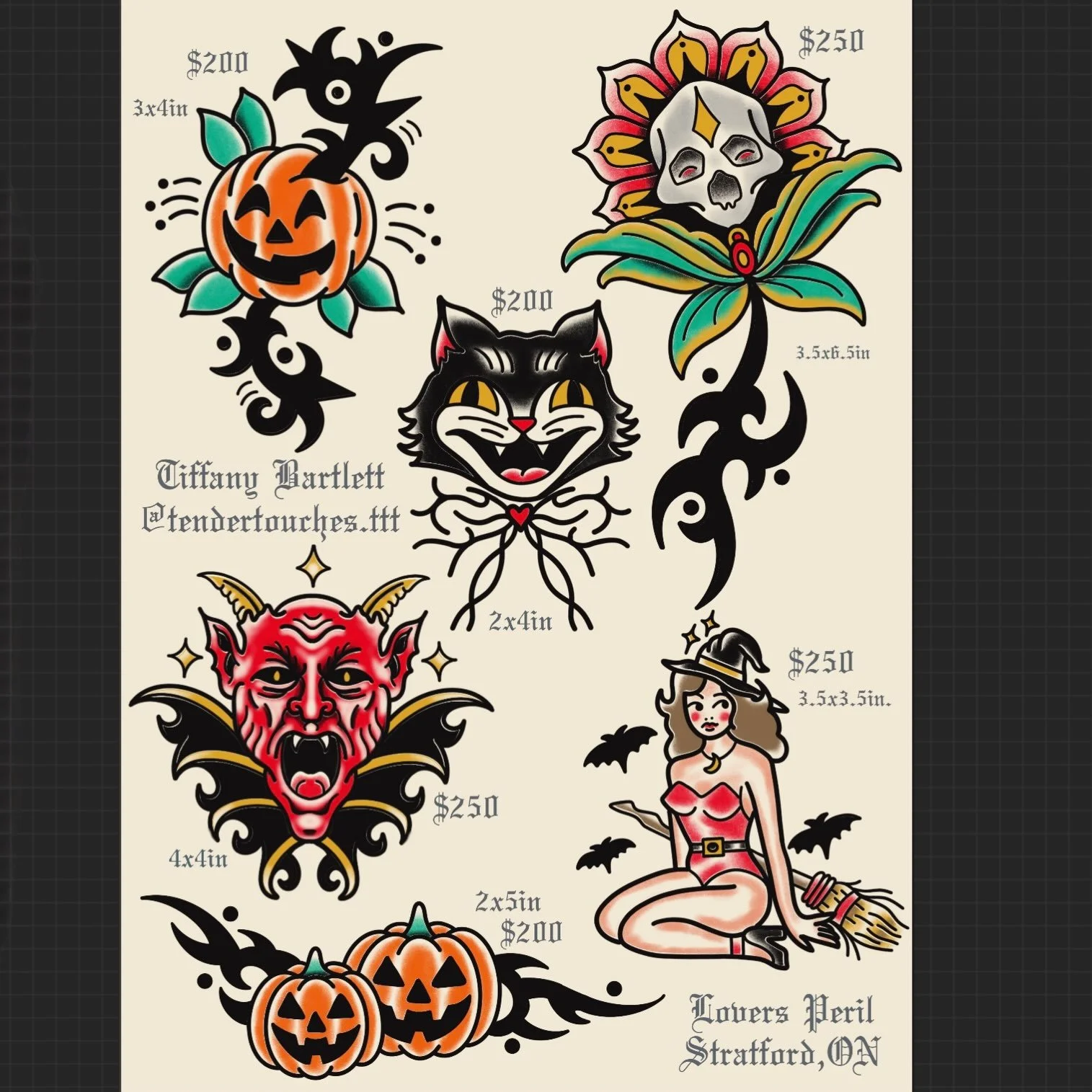 Mid size spooky flash available in colour or black &amp; grey - Individual pricing/set sizing💀

 Would be absolutely stoked to get a chance to do these designs during October🦇

DM with urgency, lets get spooky and book in for October or during our 