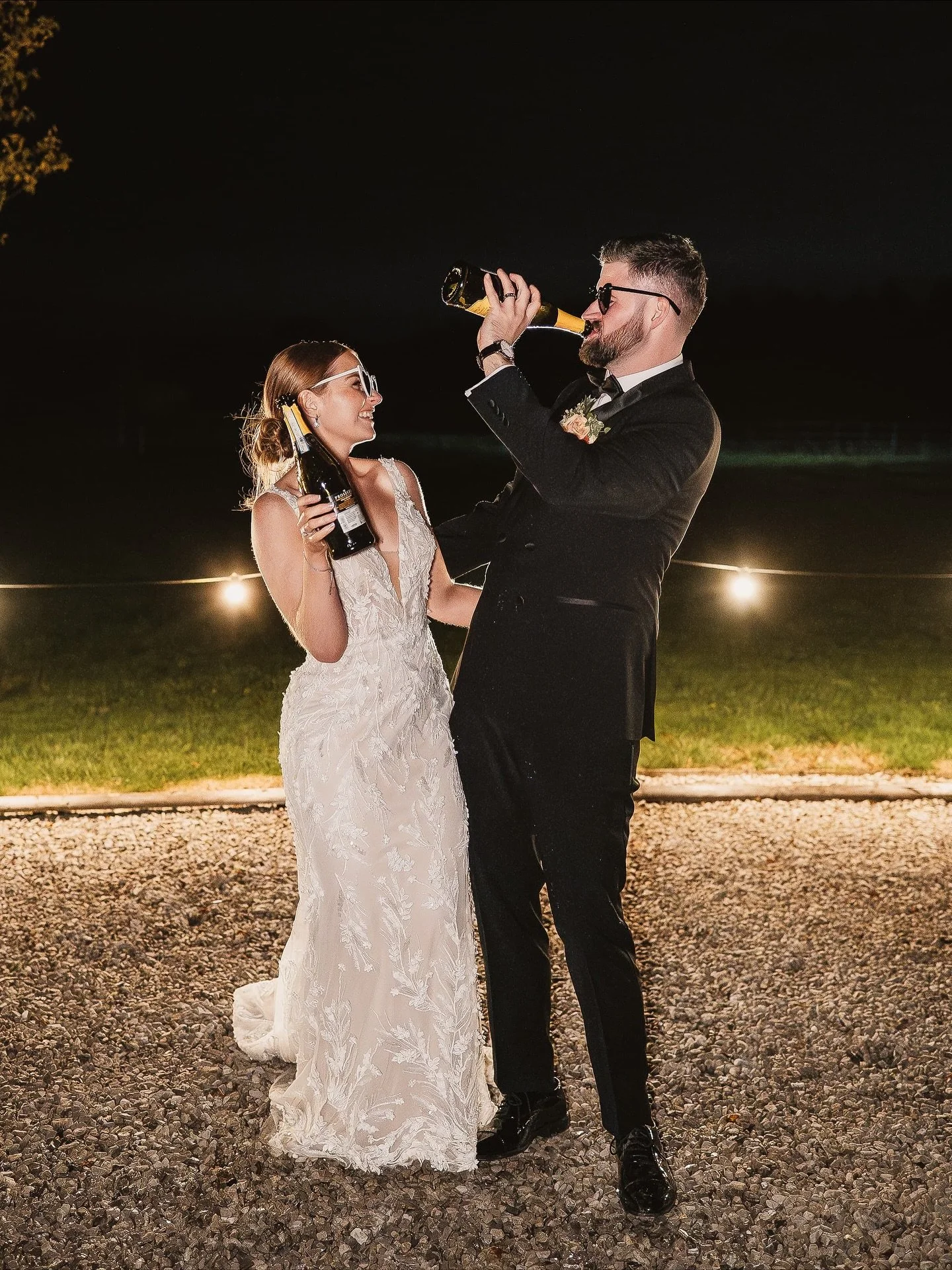A whole year since Megan &amp; Tom&rsquo;s incredible wedding at @strettonmanorbarn. Full of autumn tones, champagne sprays, Ruby the dog, and a very lively dancefloor 👌🏻
.
A perfect October wedding, featuring a dream team of great suppliers&hellip