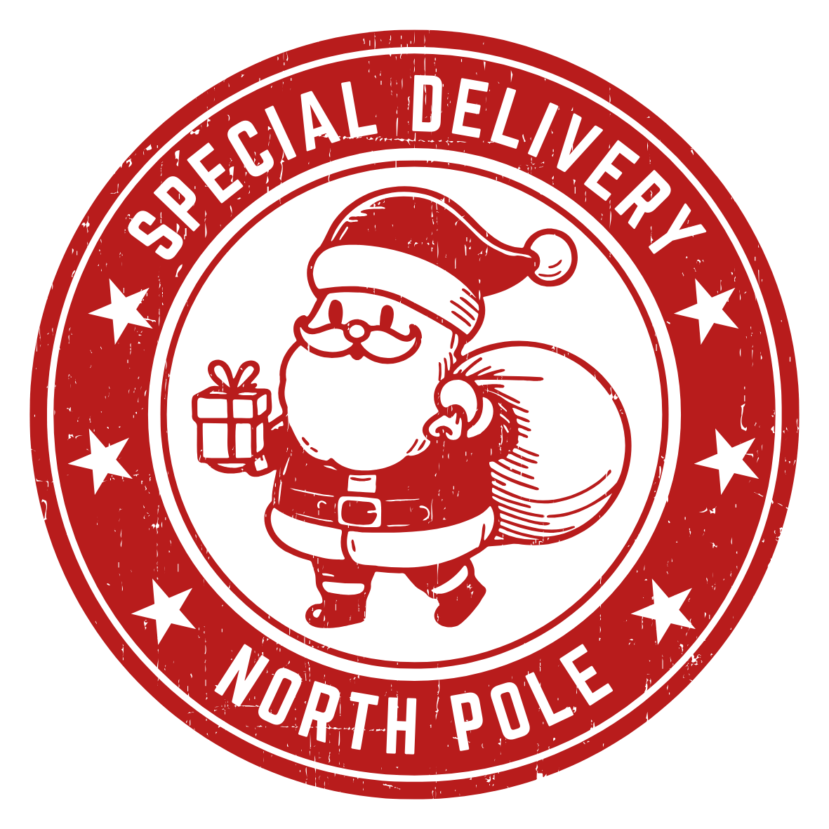Red and White Illustrative Christmas Circle Sticker.png
