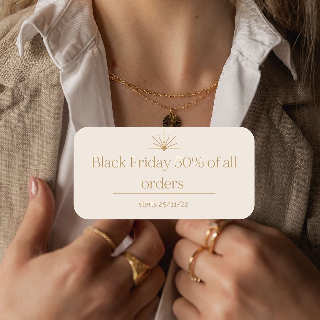 Get ready for our huge Black Friday Sale with 50% off all orders!

#blackfriday #blackfridaysale #sale #discounts #discount #discountcode #jewellery #jewelry #finejewelry #goldjewellery #goldjewelry #elegant #sterlingsilverjewelry #sterlingsilver #sm