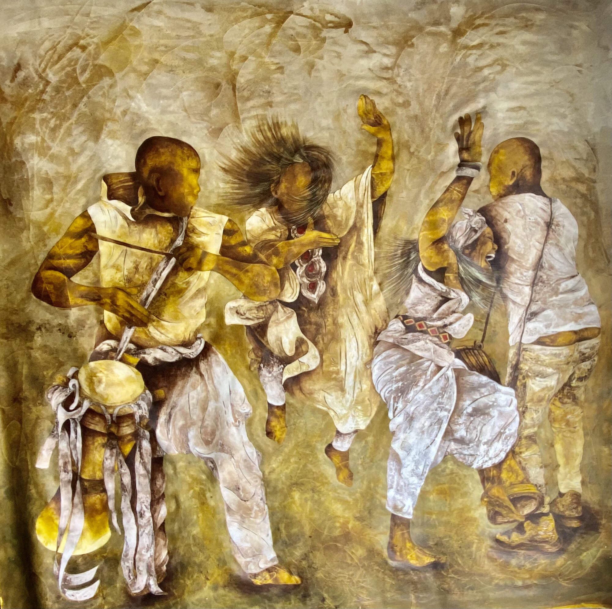 SOLD - Dancers | Mixed media on canvas | 8' x 8' | 2021