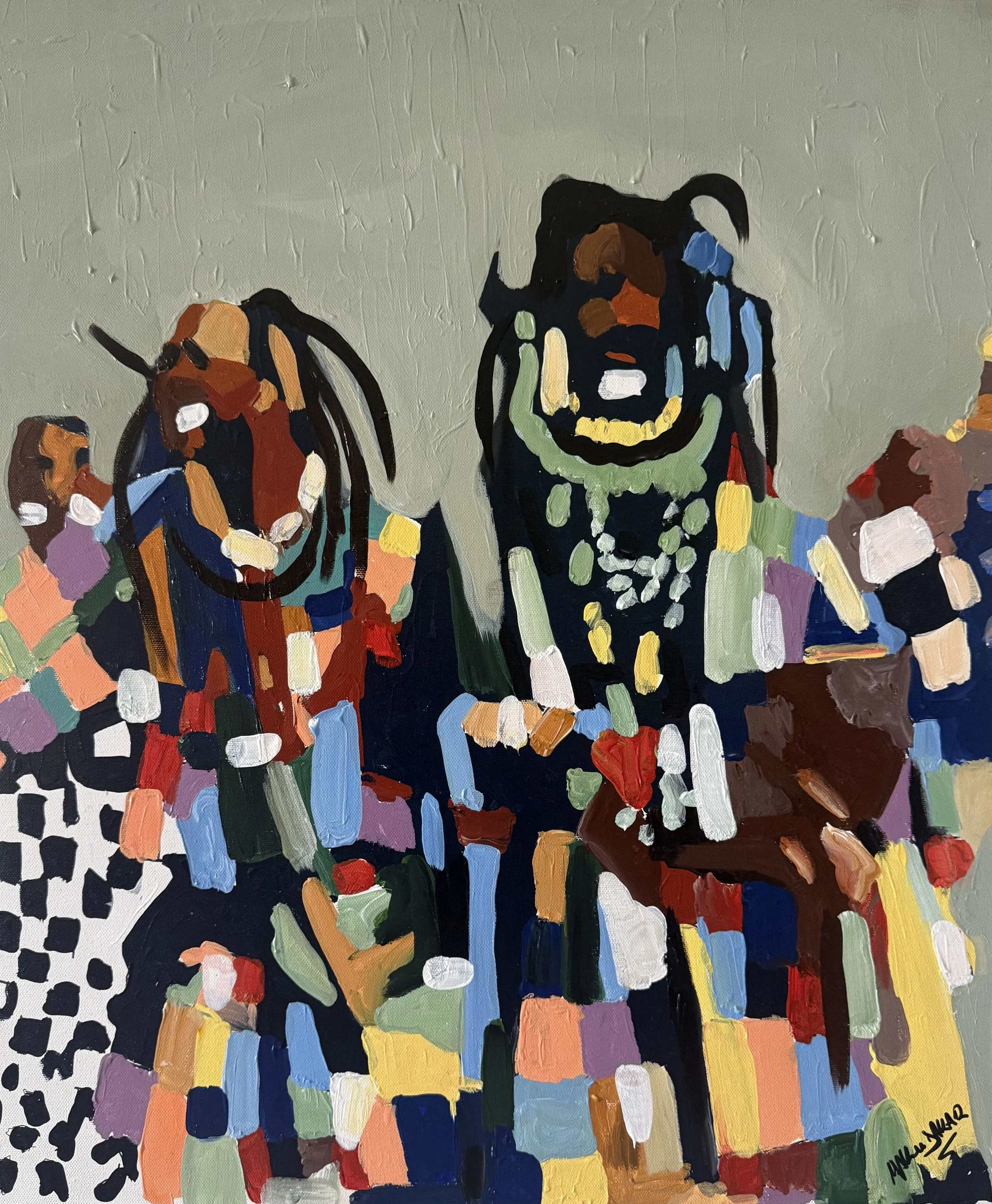 In The Rhythm of Dakar | 25 x 27in | Acrylic on canvas | 2026
