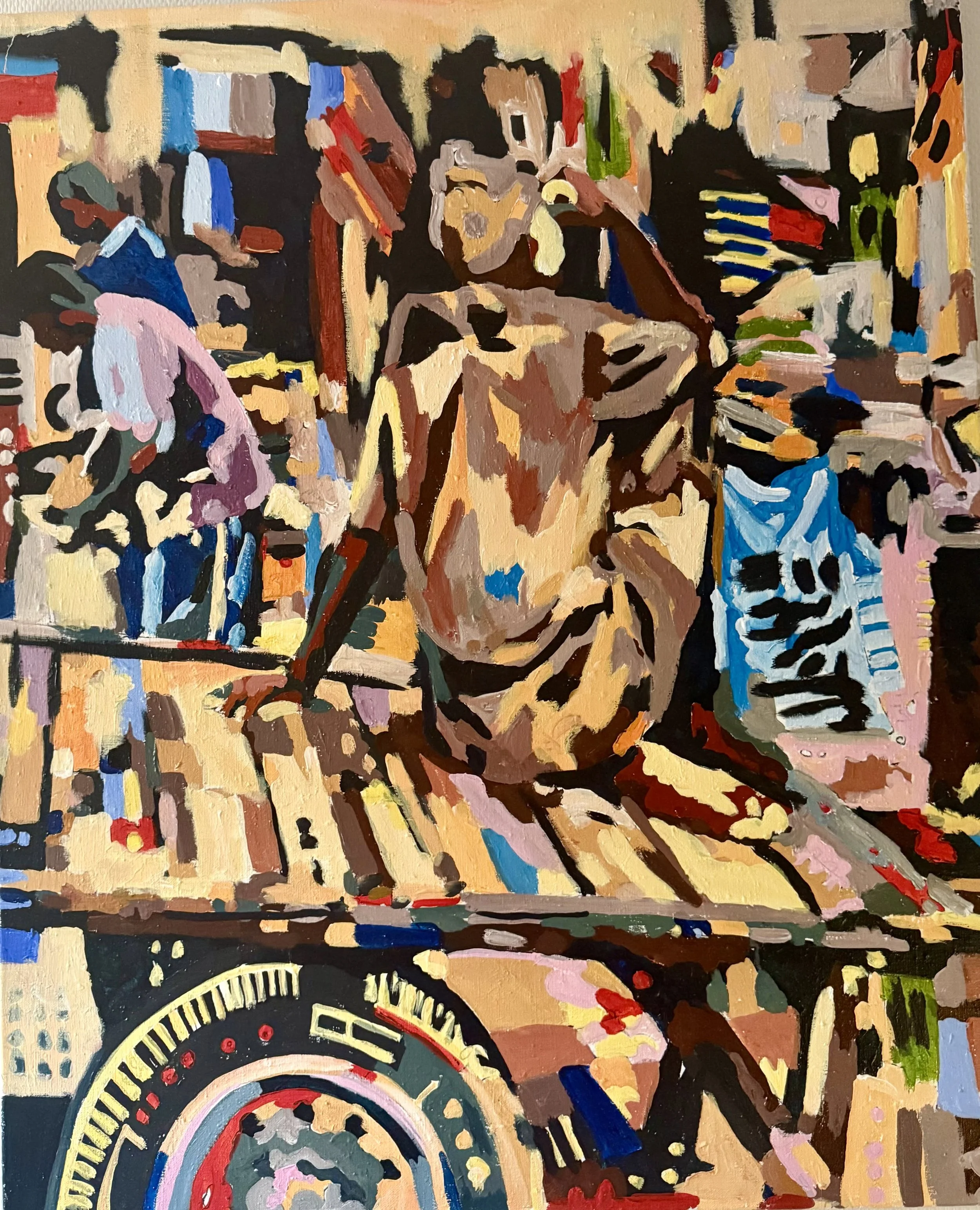 The Carriage Driver (Borom Saret) | 31 x 39in | Acrylic on canvas | 2026