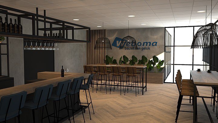 @weboma.wateringen heeft mij gevraagd om mee te denken met het interieur. Ik heb een ontwerp gemaakt van de kantine en de vergaderruimtes. Wat is het gaaf geworden! 

Hier alvast een sneak preview van de kantine. 👀

Binnenkort worden er foto&rsquo;s