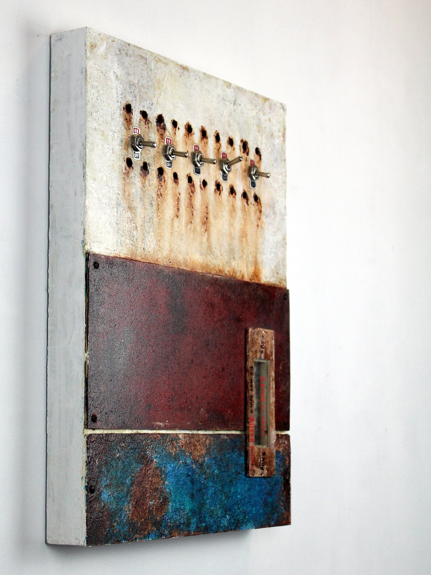 Mixed media, carved wood abstract sculpture, Bio-mechanicals